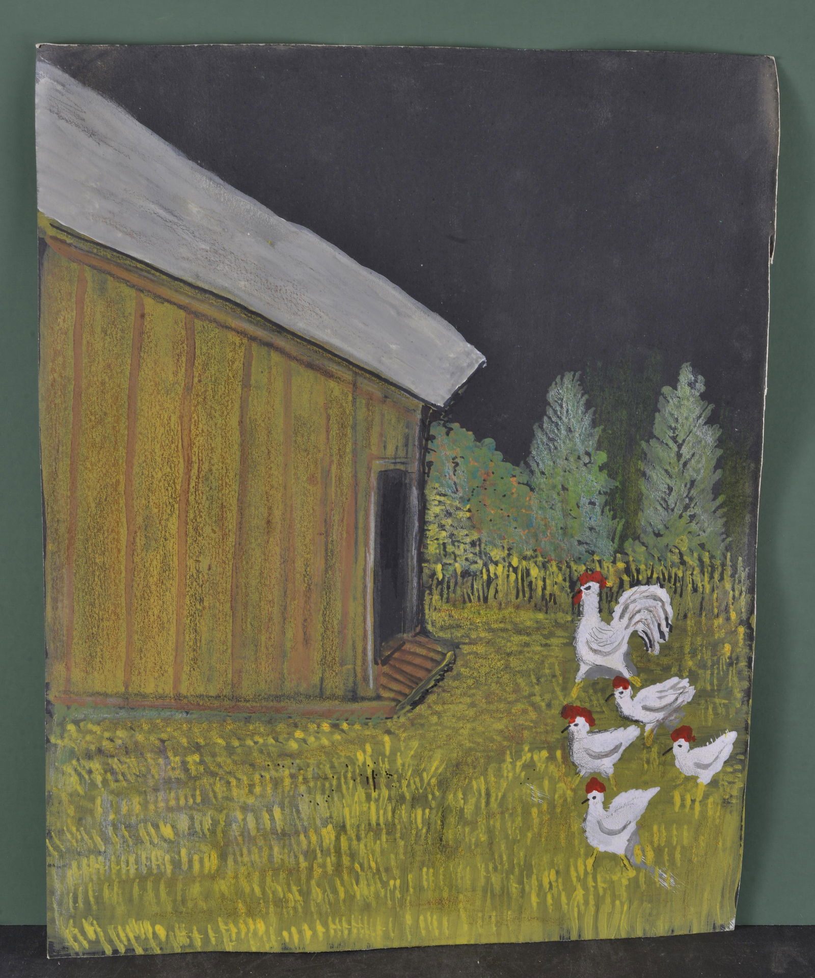 PHYLLIS LONG "POPHIL"PAINT ON PAPER  UNSIGNED (1 of 2)