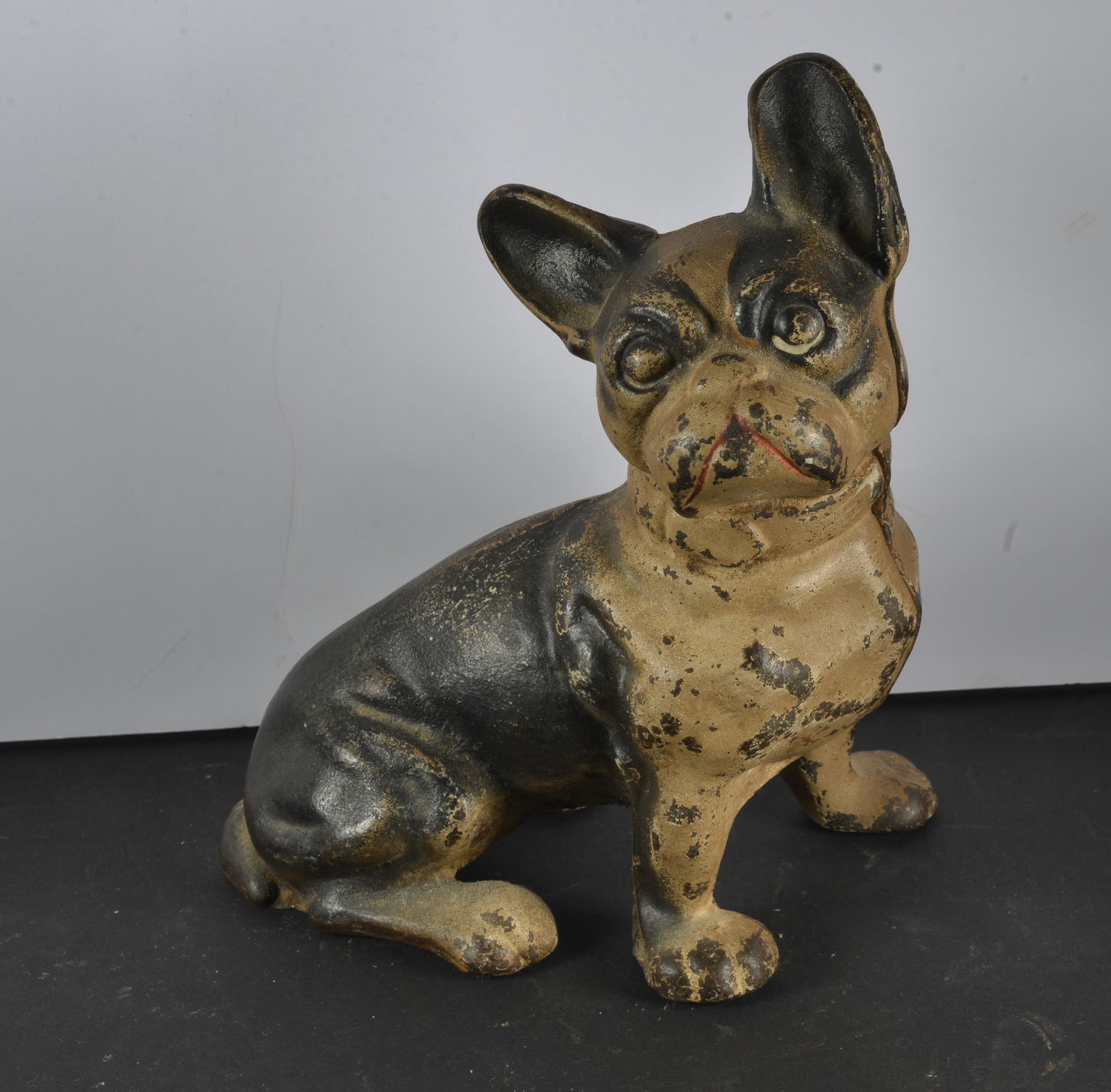 CAST IRON UNSIGNED FRENCH DOG DOOR STOP (1 of 4)