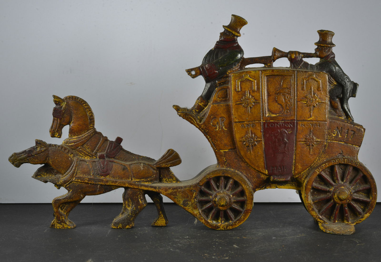 CAST IRON TWO SIDED LONDON ROYAL MAIL CARRIAGE HORSES DOOR STOP (1 of 3)