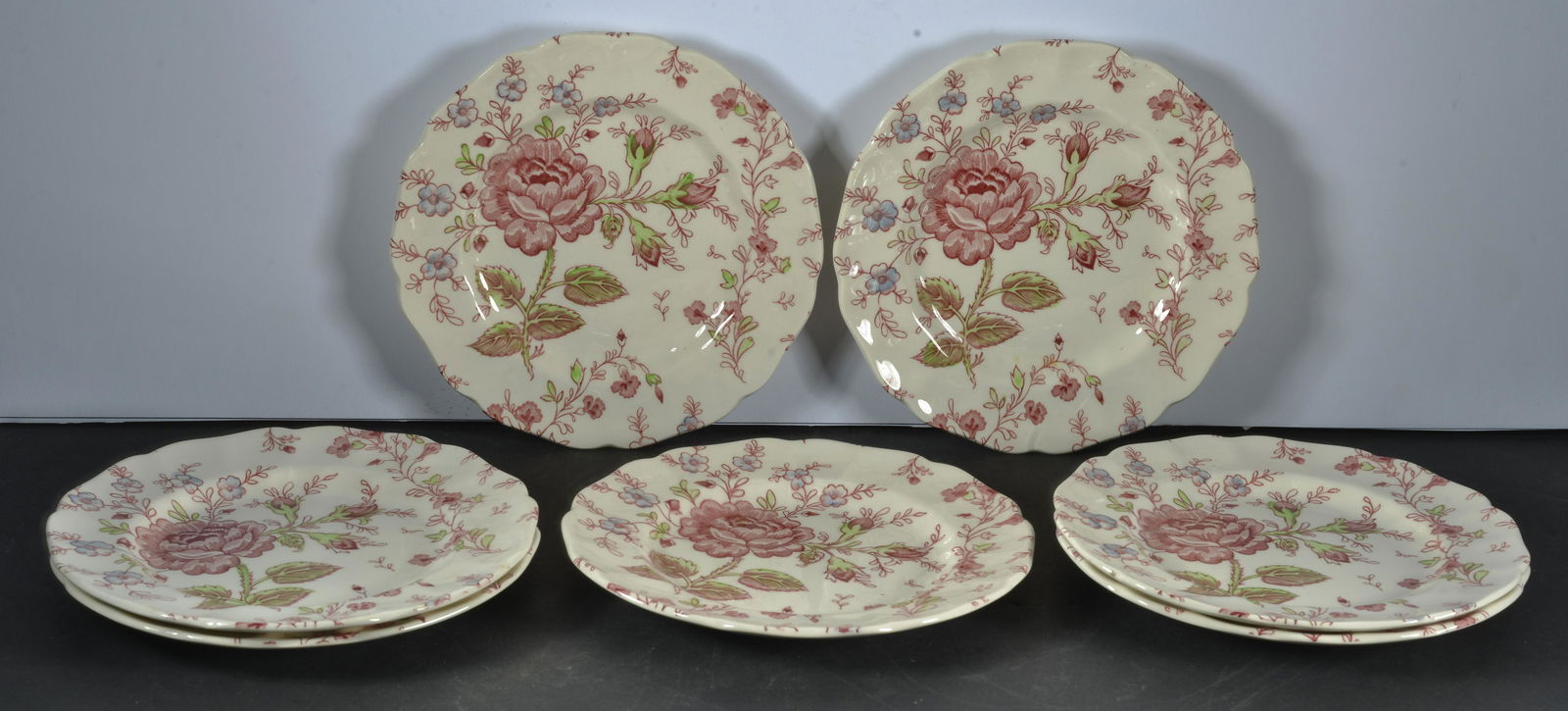 COLLECTION OF (7) ROSE CHINTZ JOHNSON BROS. BREAD PLATES (1 of 3)