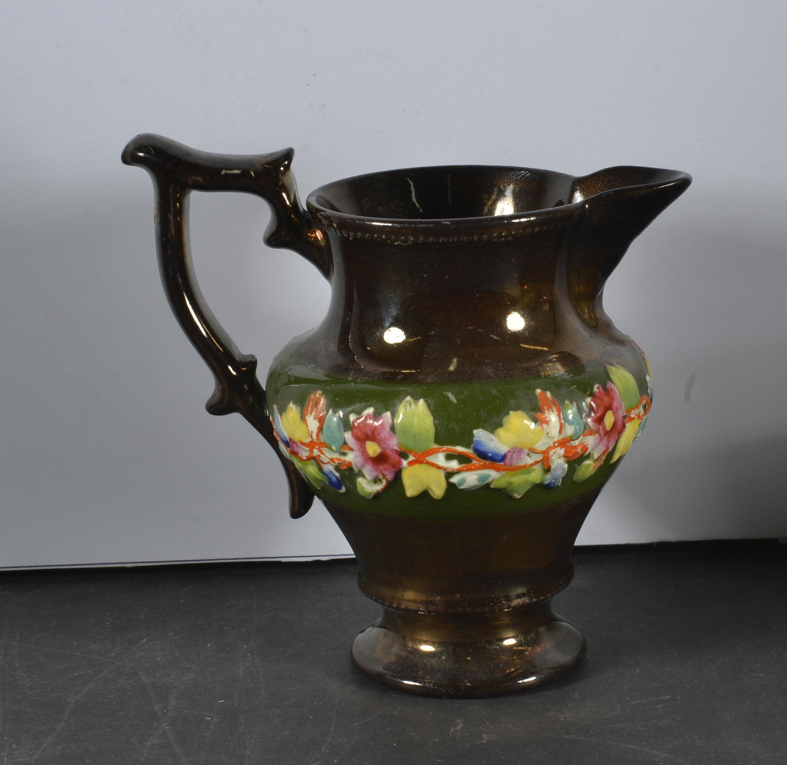 COPPER LUSTERWARE DECORATED TEA POT (1 of 3)
