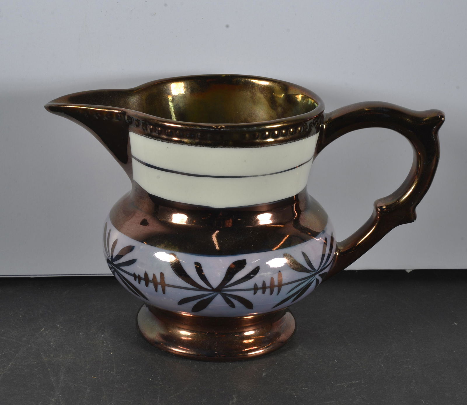 COPPER LUSTERWARE DECORATED PITCHER (1 of 3)