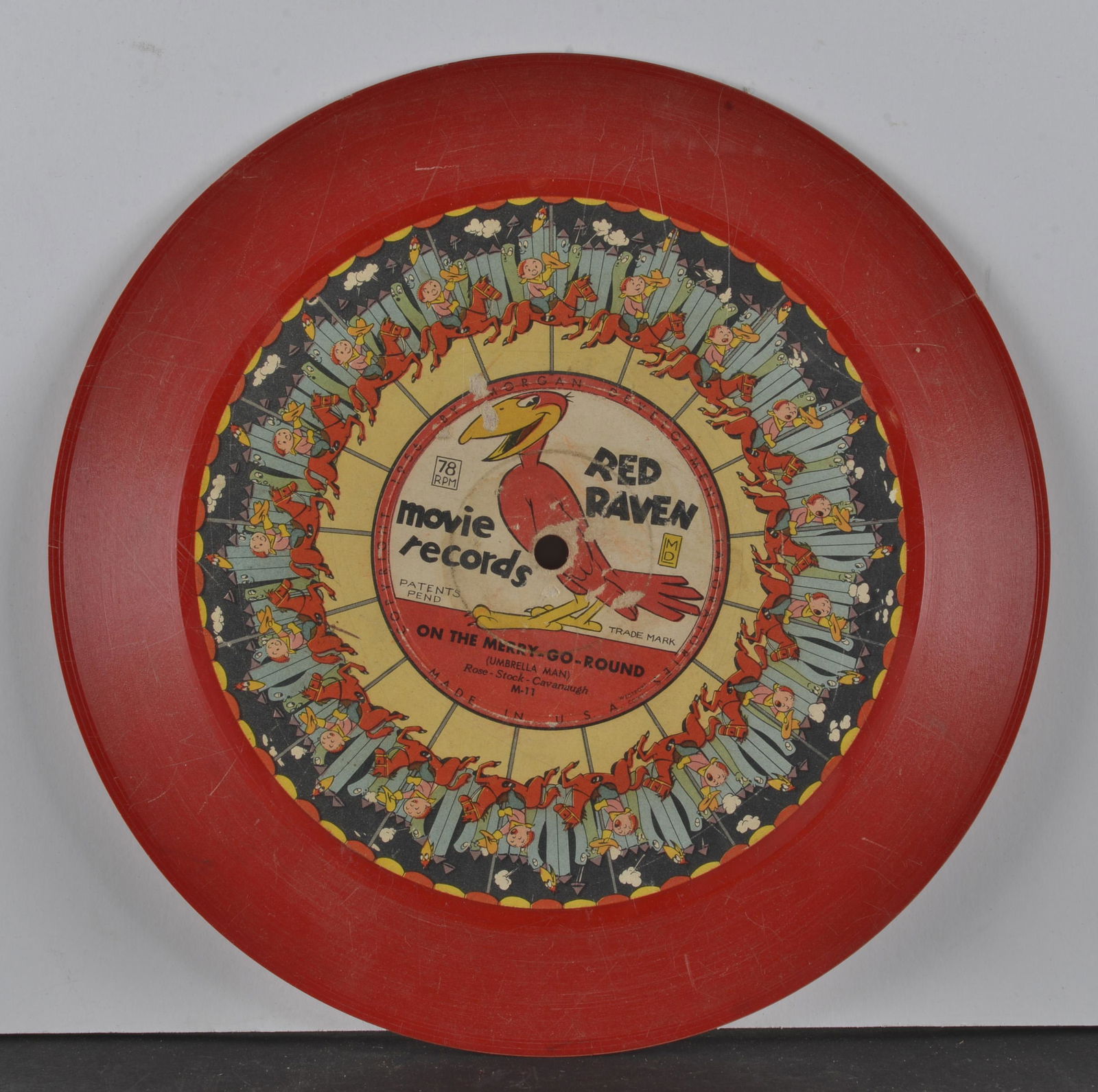 VINTAGE RED RAVEN MOVIE 78 RPM RECORD (1 of 3)