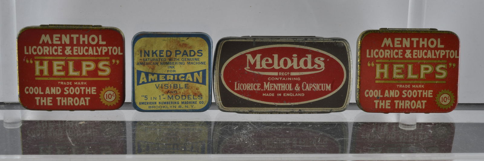 COLLECTION OF (4) TIN LITHO ADVERTSIING SMALL TINS (1 of 3)