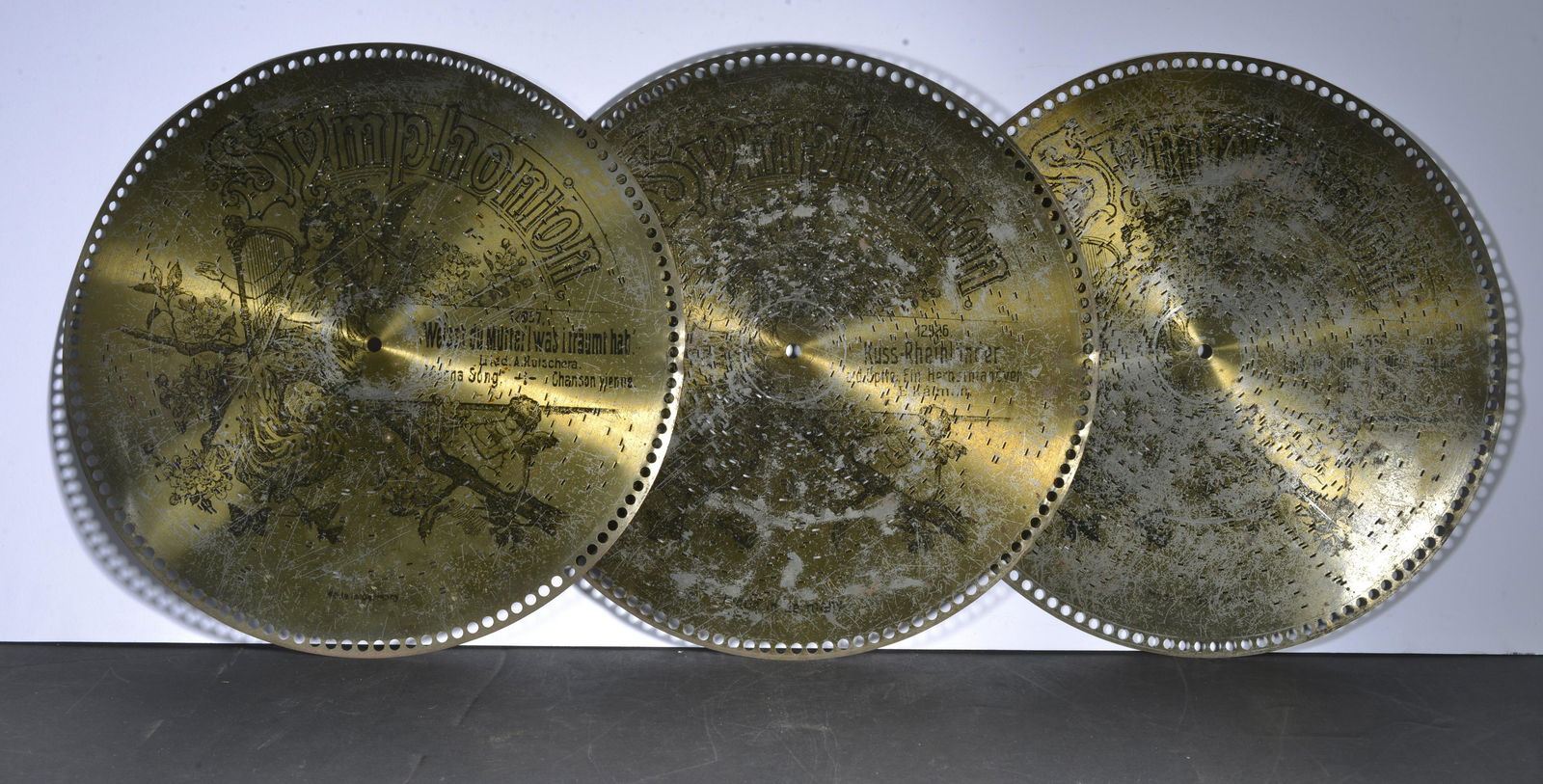 COLLECTION OF (3) VINTAGE REGINA MUSIC BOX DISCS (1 of 1)