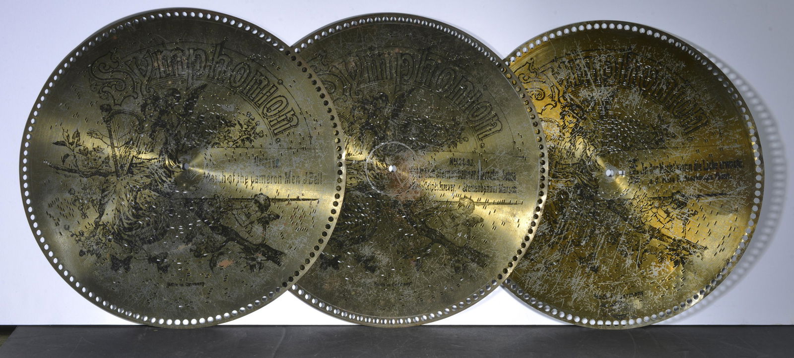 COLLECTION OF (3) VINTAGE REGINA MUSIC BOX DISCS (1 of 1)