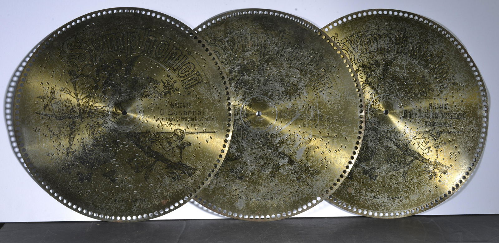 COLLECTION OF (3) VINTAGE REGINA MUSIC BOX DISCS (1 of 1)