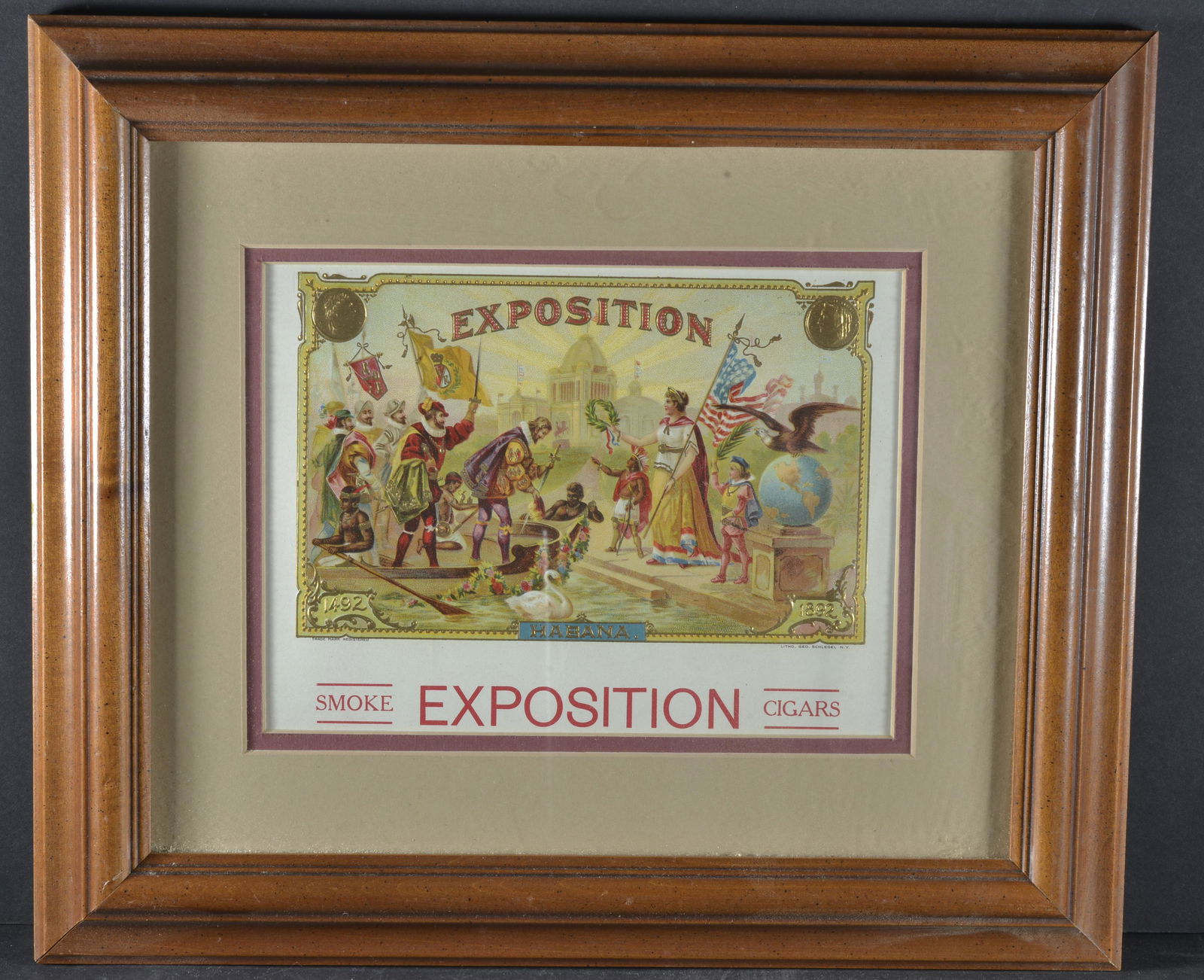 FRAMED INNER CIGAR BOX LABEL-EXPOSITION CIGARS (1 of 2)