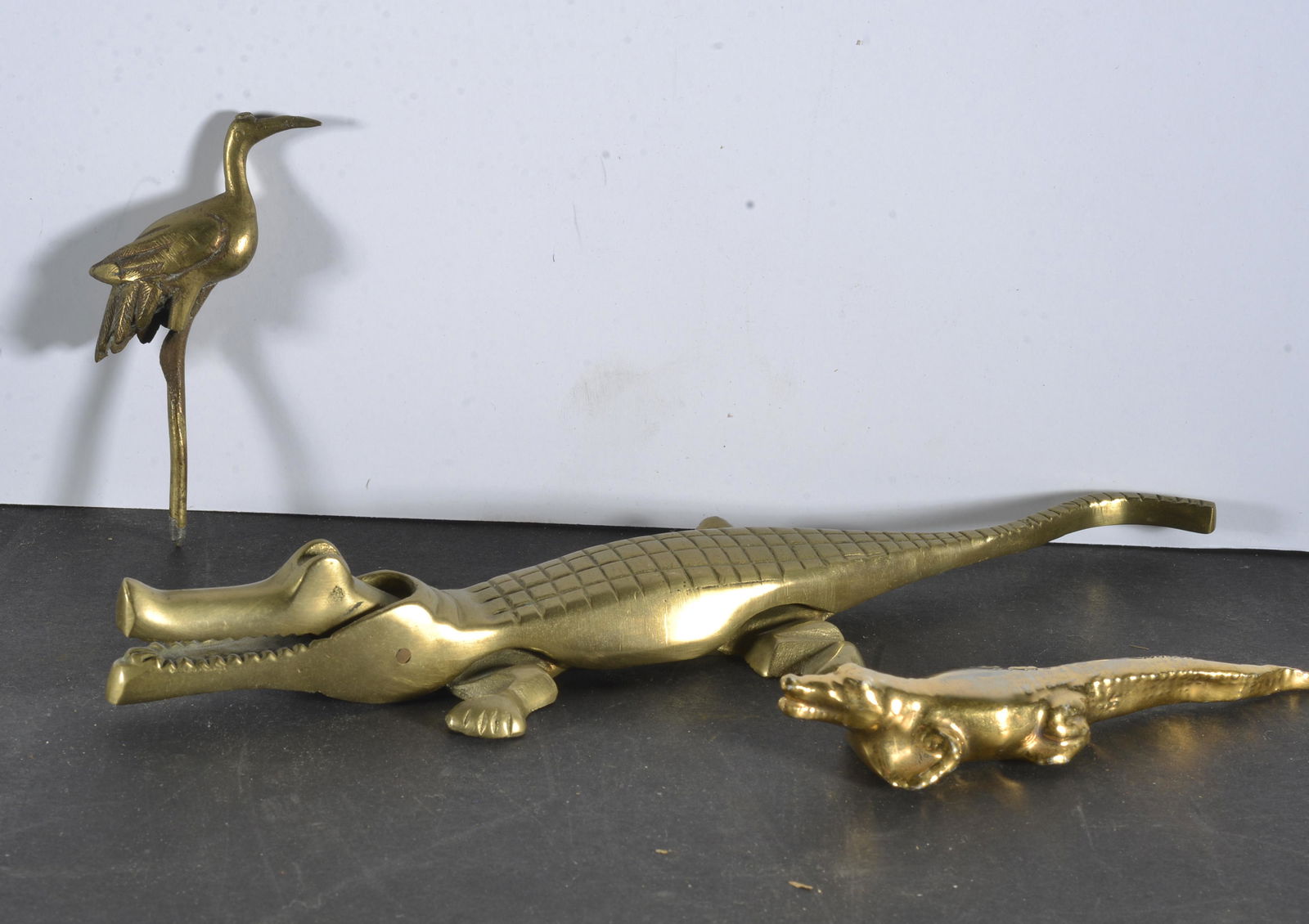 (3) VINTAGE BRASS & PORCELAIN FIGURINES (1 of 1)