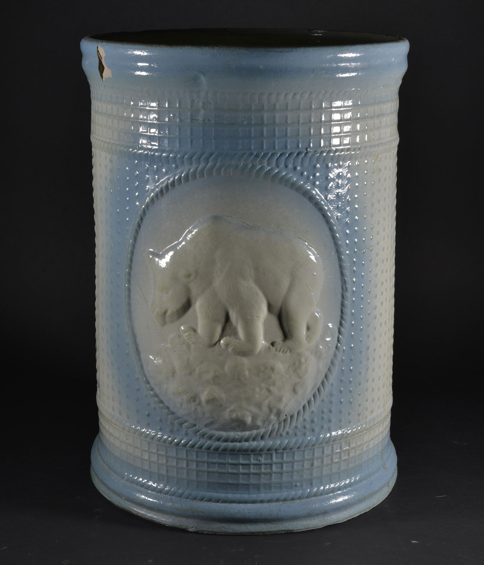 BLUE SALT GLAZE UMBRELLA STAND (1 of 3)