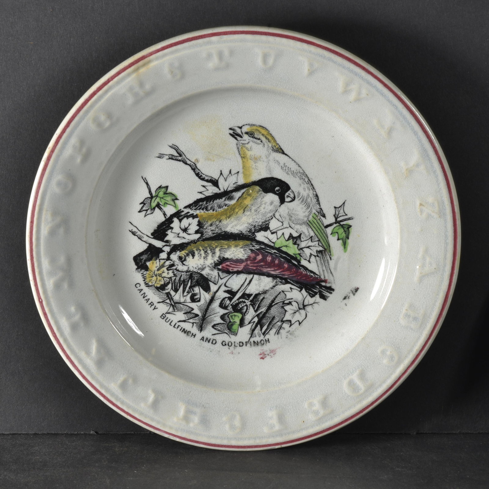 EARLY CHILD'S STONEWARE ABC PLATE (1 of 2)