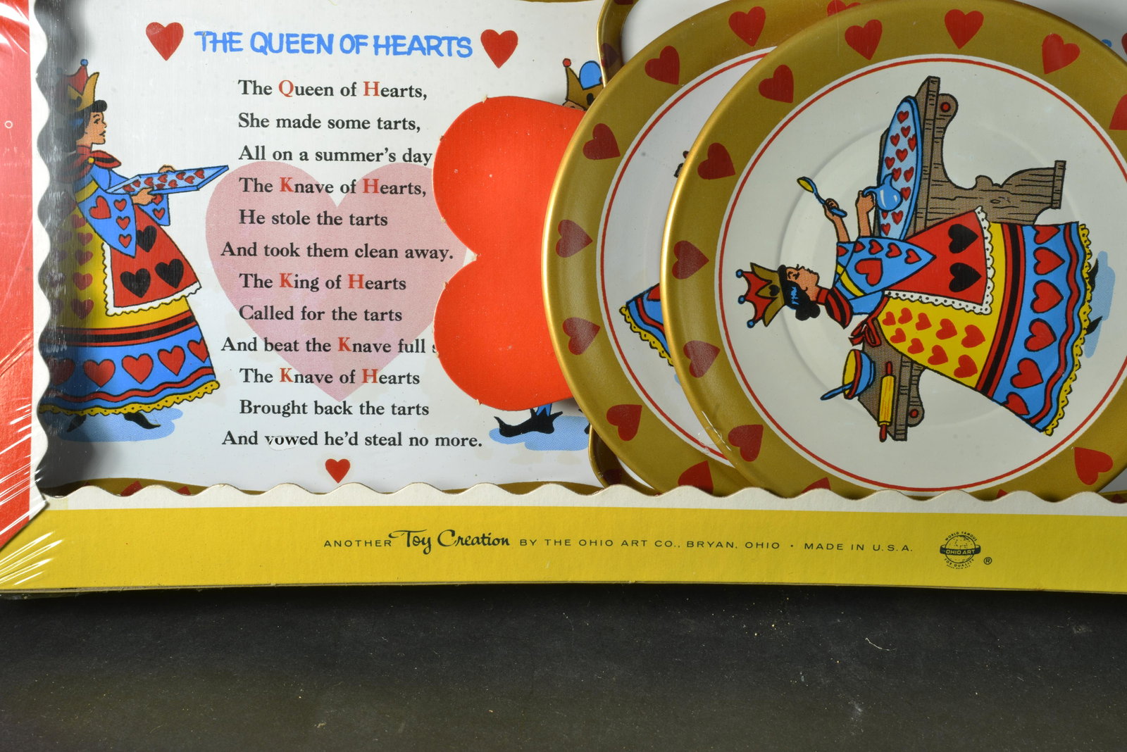 OHIO ART QUEEN OF HEARTS TEA & TART SET: NO. 420 ANOTHER TOY CREATION BY OHIO ART BRYAN, OHIO MADE IN U.S.A.
