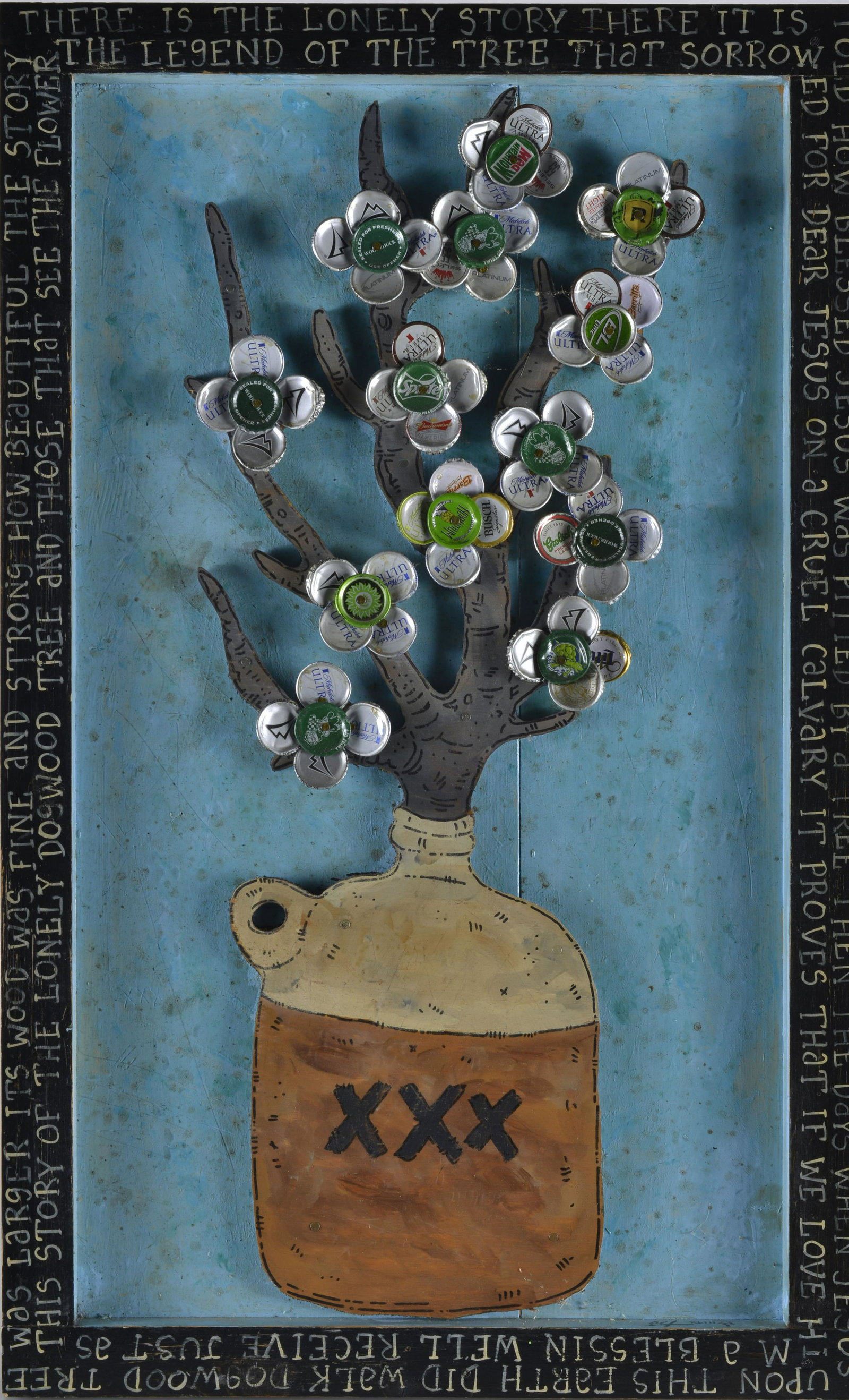 Eric Cunningham Folk Art Painting Whiskey Jug (1 of 5)