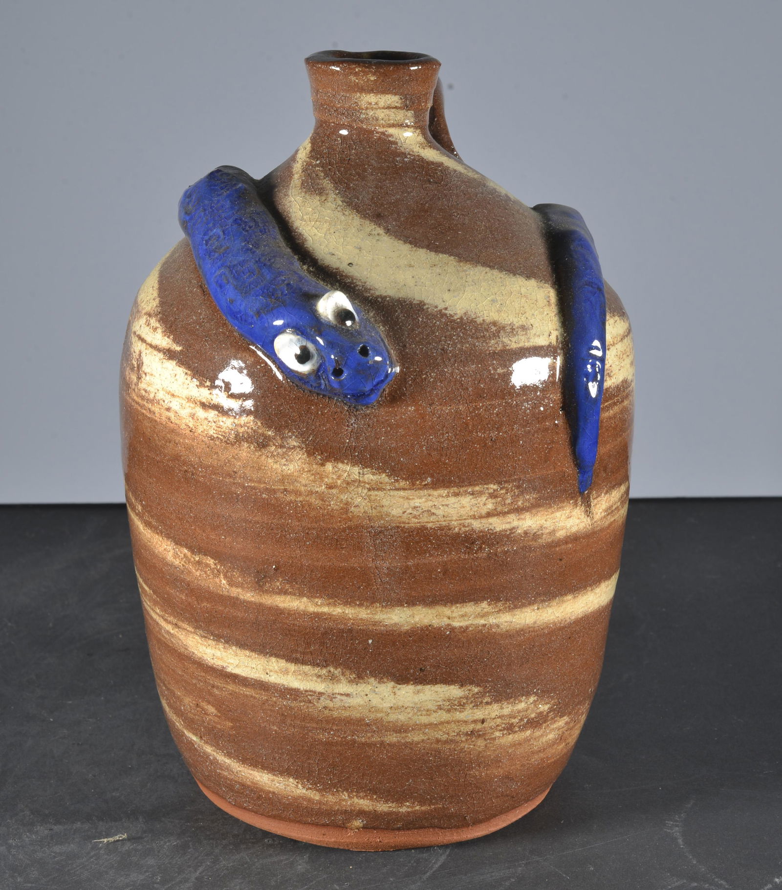 MIKE HANNING POTTERY SNAKE JUG (1 of 4)