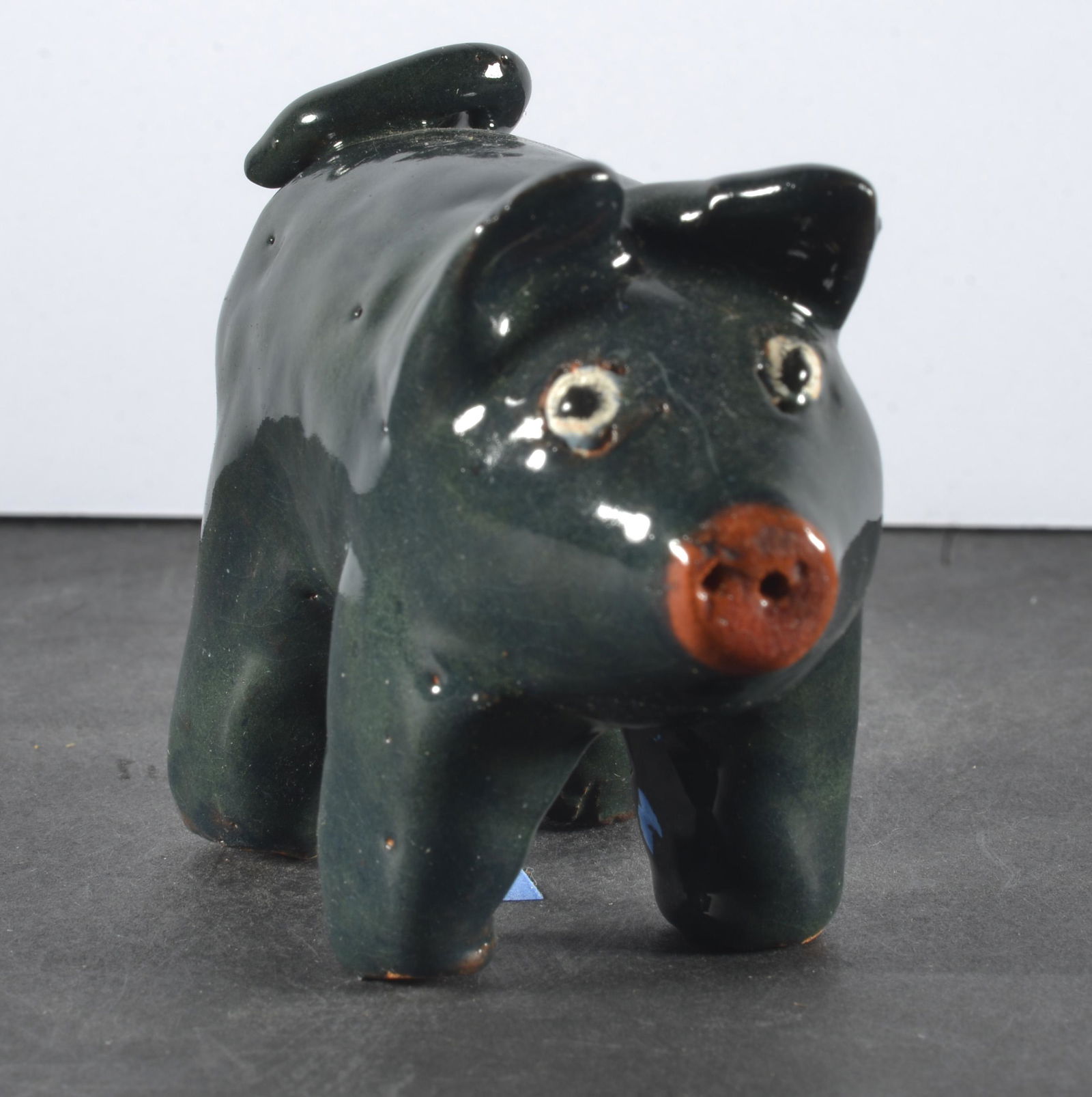 LARRY WILSON POTTERY MINIATURE FIGURAL PIG (1 of 4)