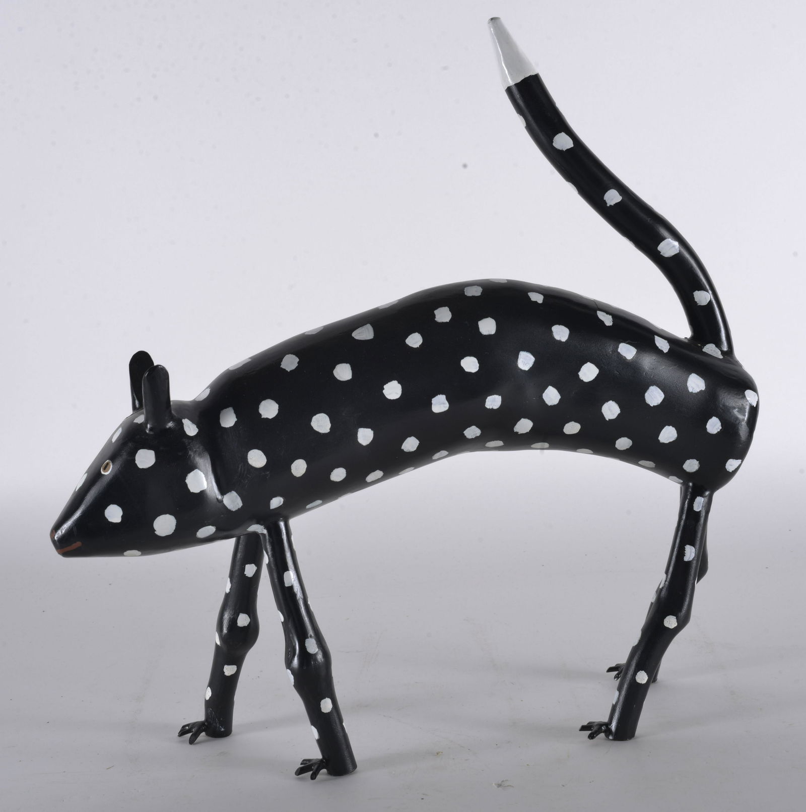 CALVIN COOPER CARVED WOOD AND PAINT CAT (1 of 4)