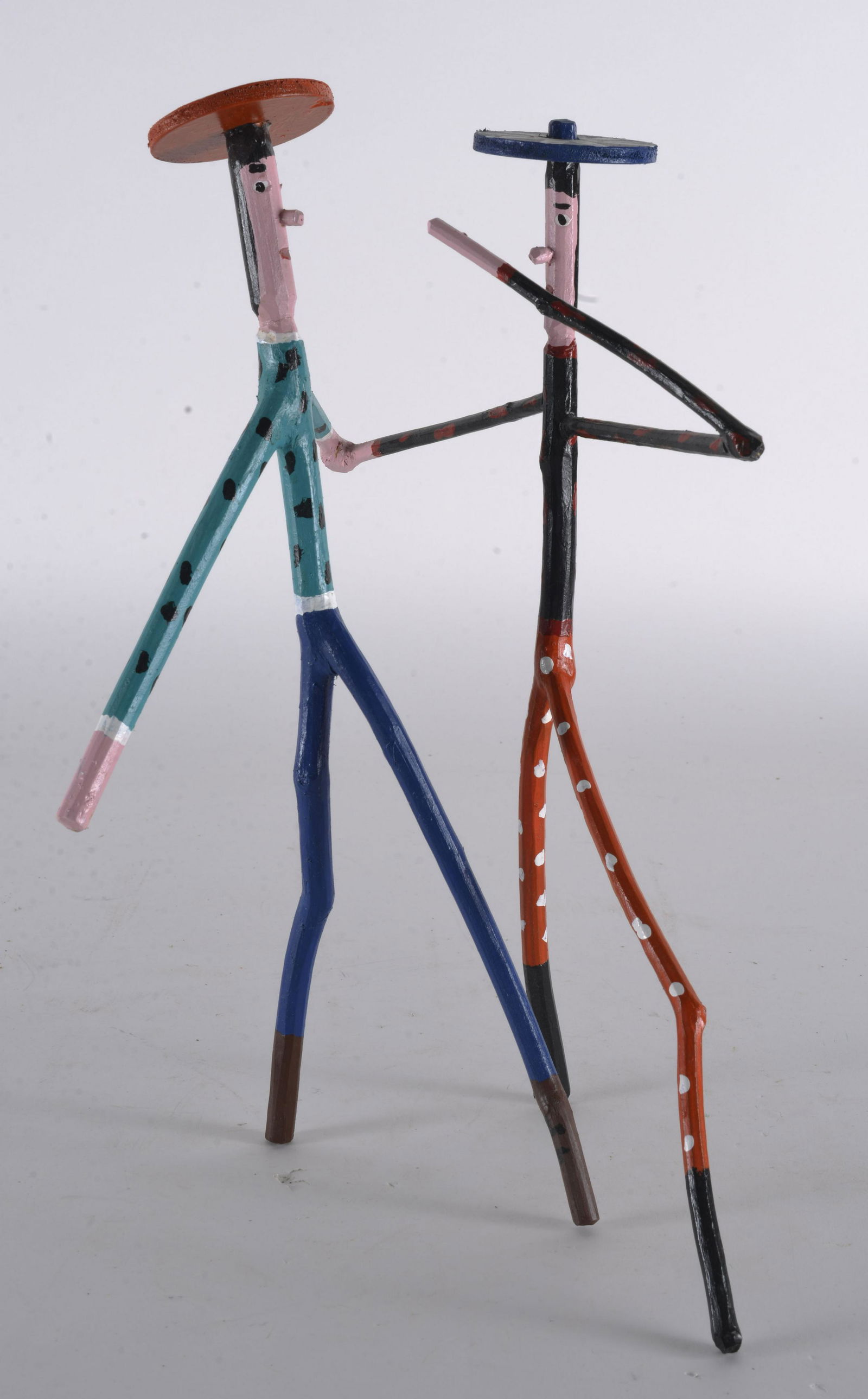Shirley Lambdin Folk Art: TWIG, PAINTED DANCERS 15"H