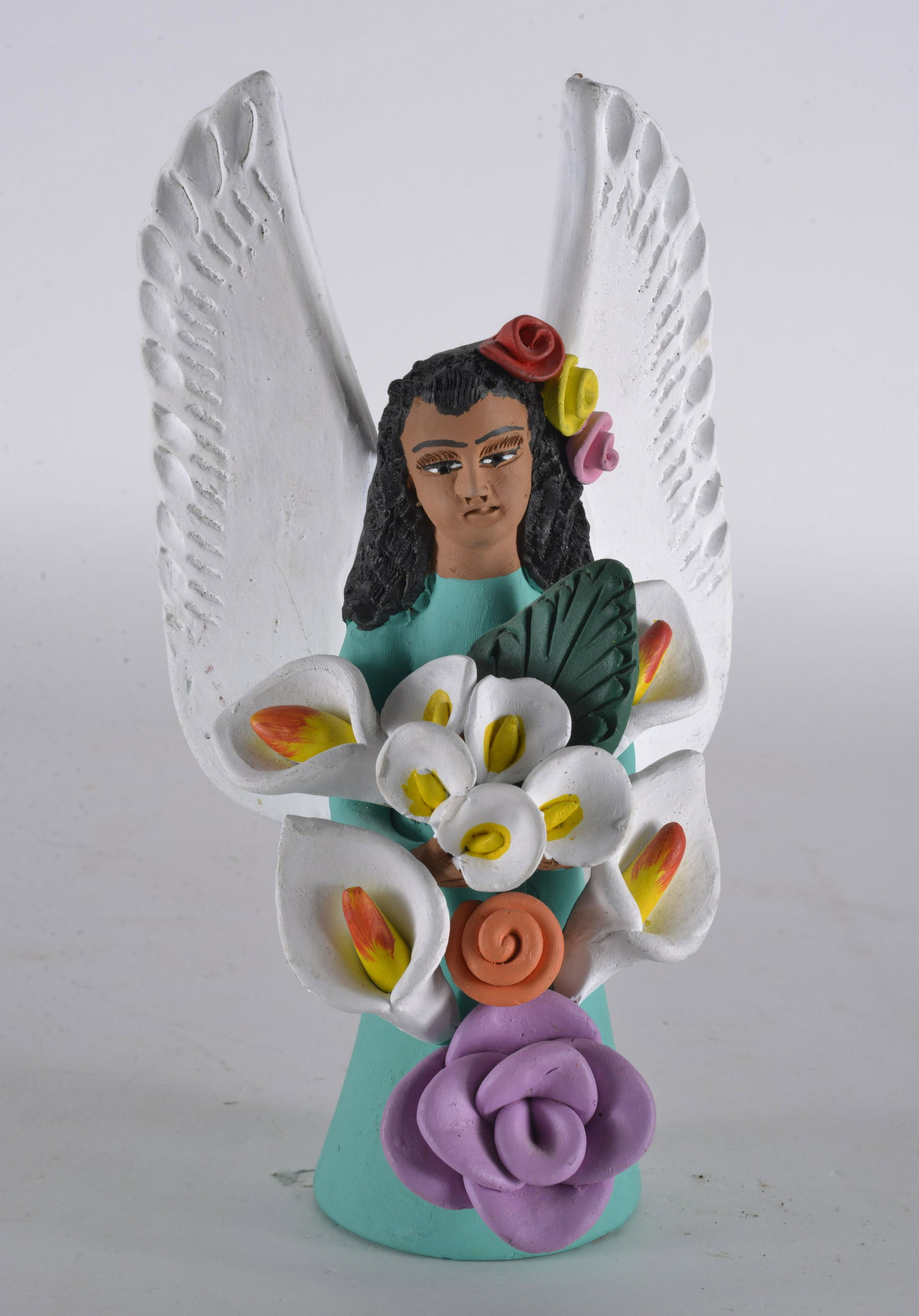 Aguilar Family Oaxacan Potters: CANDLE HOLDER SIGNED IRENE ON SIDE 9"H