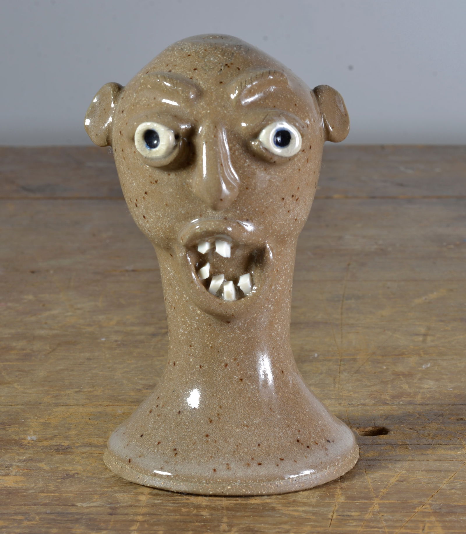 OLIVIA WALKER WIG STAND: MINIATURE, SIGNED ON BOTTOM, 5.5"H