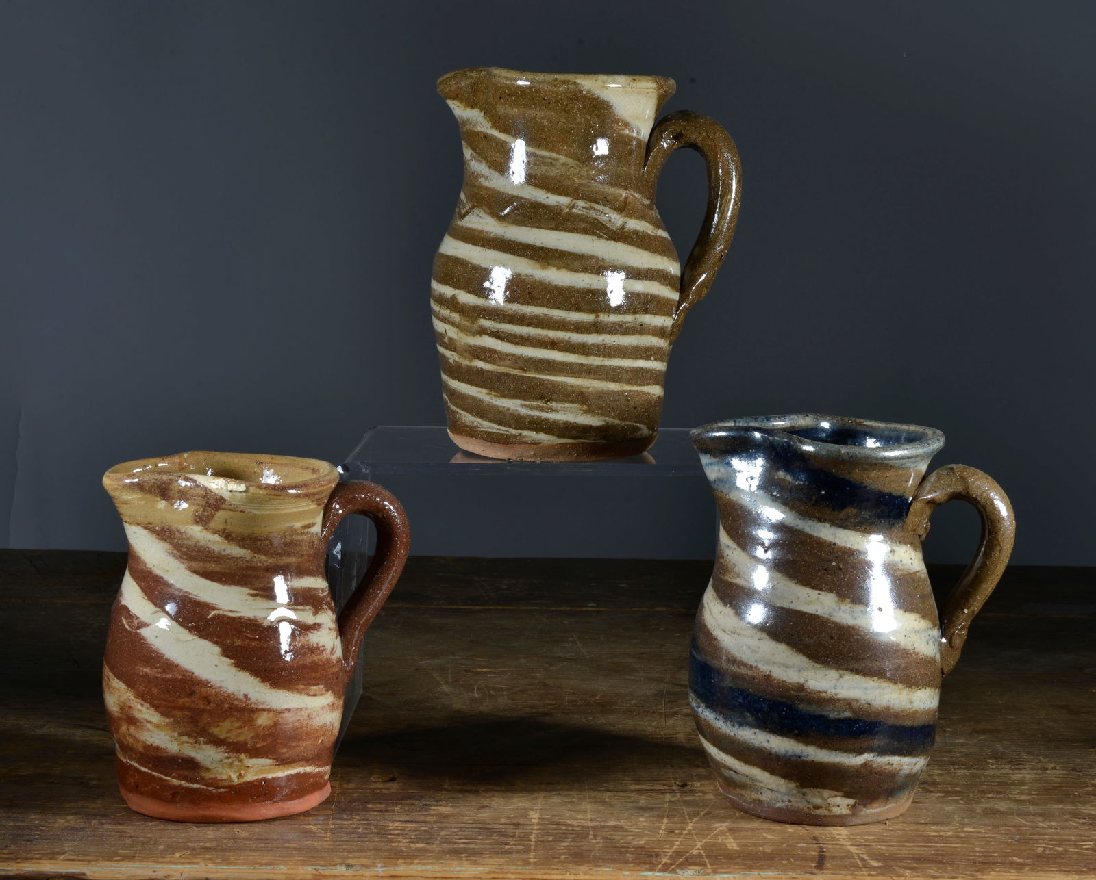 THREE PCS. BURLON CRAIG SWIRL PITCHERS (1 of 2)