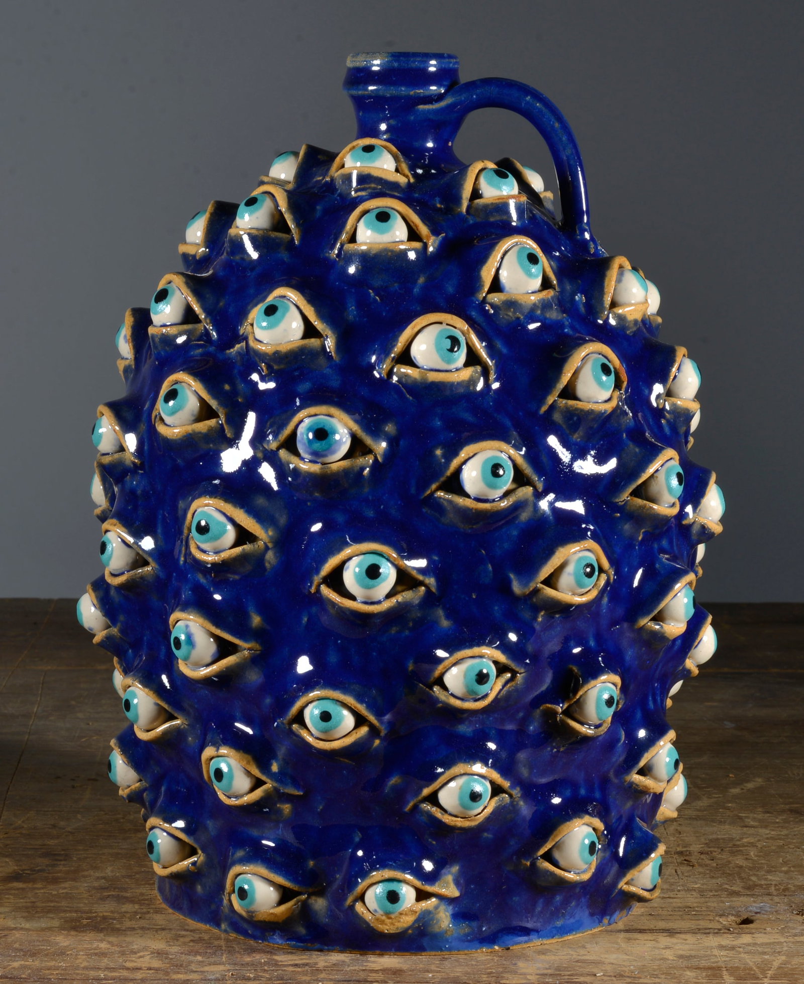 Marvin Bailey Blue glaze Eyeball  Jug (1 of 8)