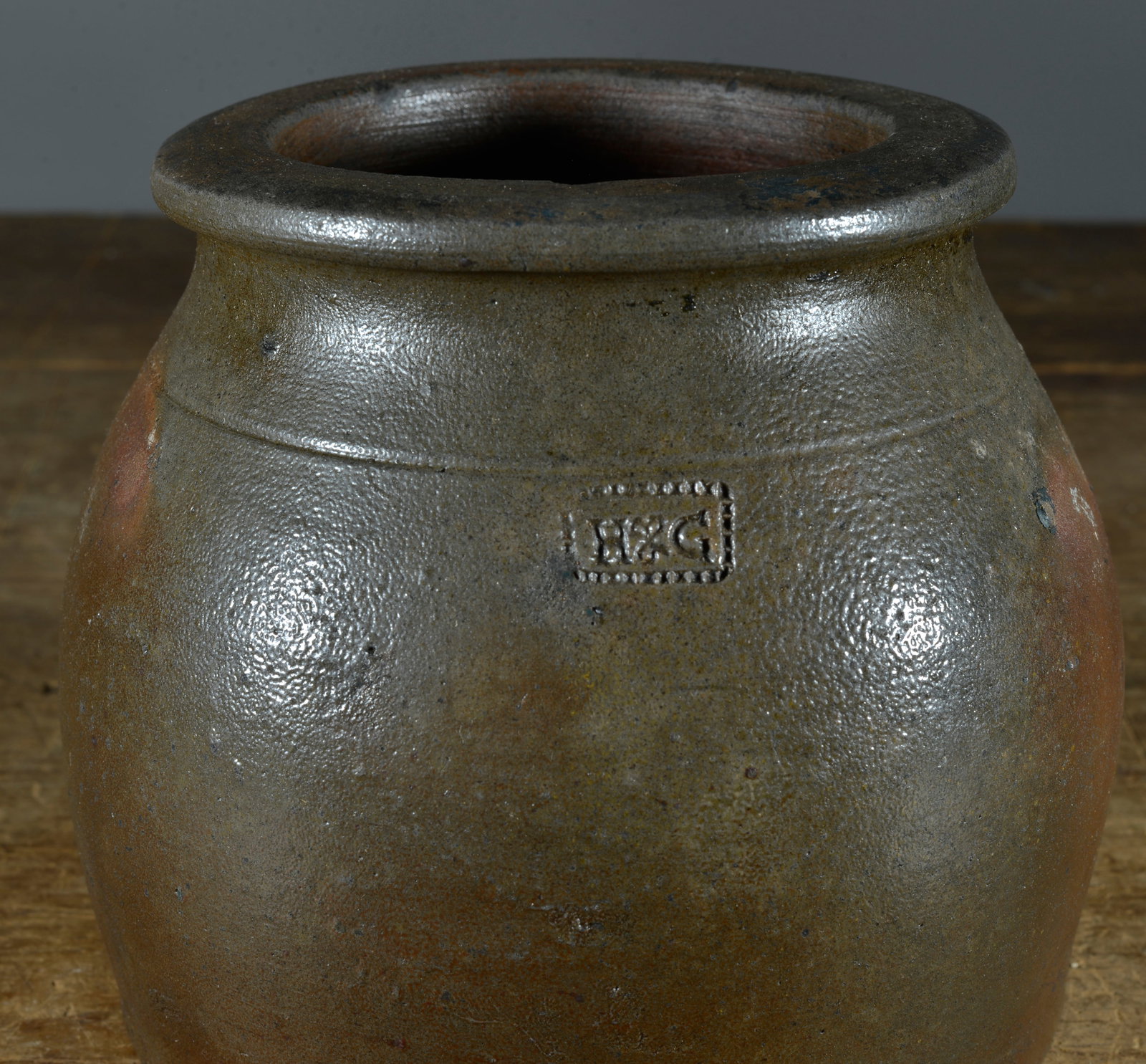 H & G Stamped Stoneware Jar (1 of 7)