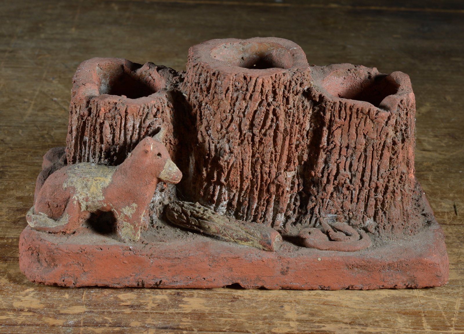 Early Redware Brick Animal Figural (1 of 8)