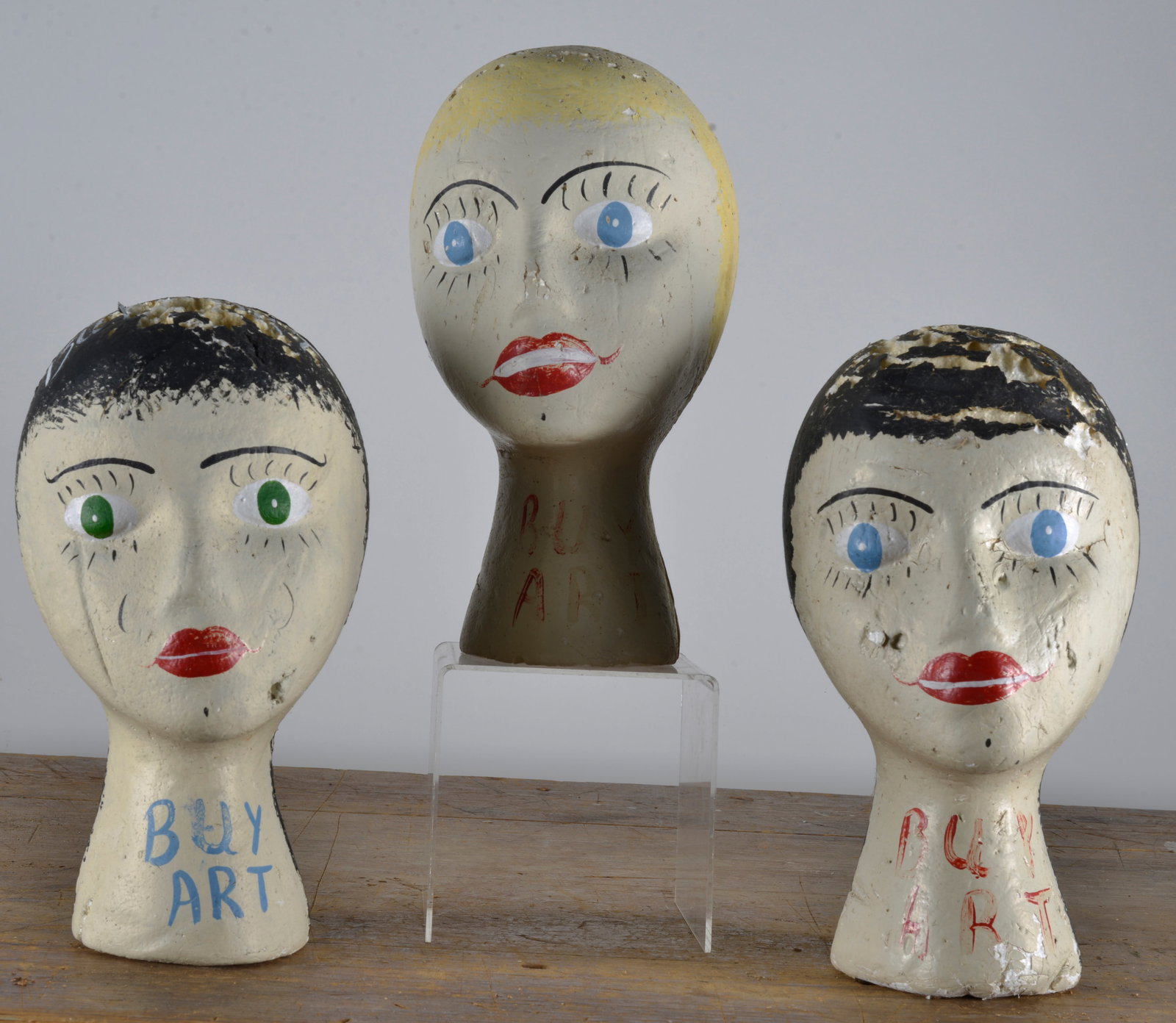 3 Benny Carter Painted Wig Stands (1 of 3)