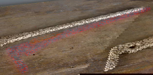 Carl McKenzie Folk Art Cane: carved and painted cane, signed and dated 1988. 34"