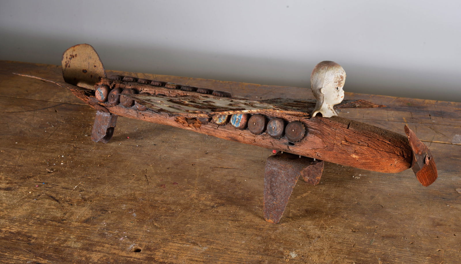 Folk Art Bottle Cap Plane (1 of 5)