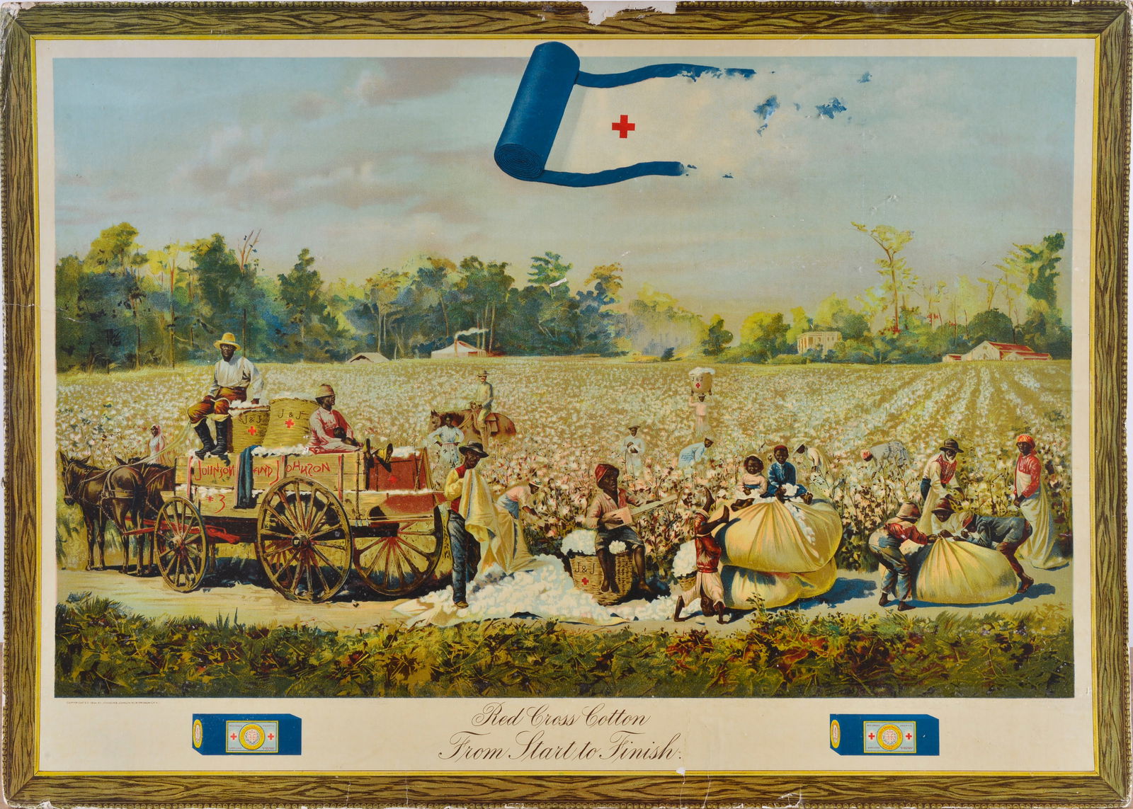 Red Cross Cotton From Start To Finish Advertising Sign (1 of 7)