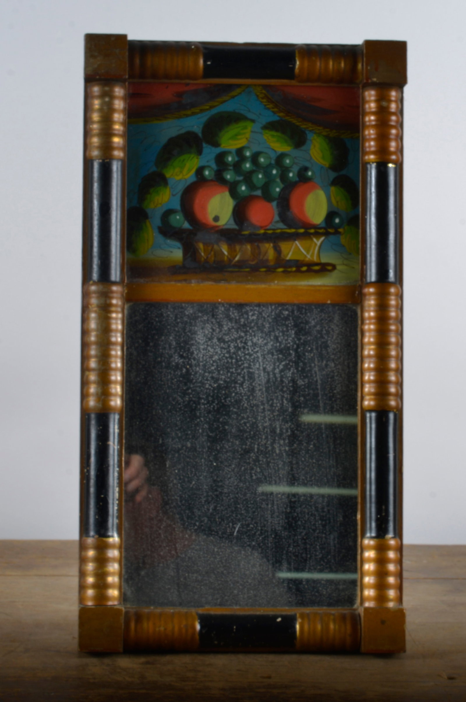 Federal Mirror with Paint: original. Framed. From a collection of paintings found in Alabama at an estate sale.