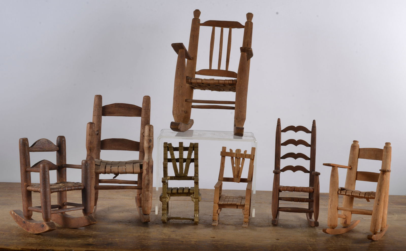Folk Art Miniature Chair Group (1 of 3)