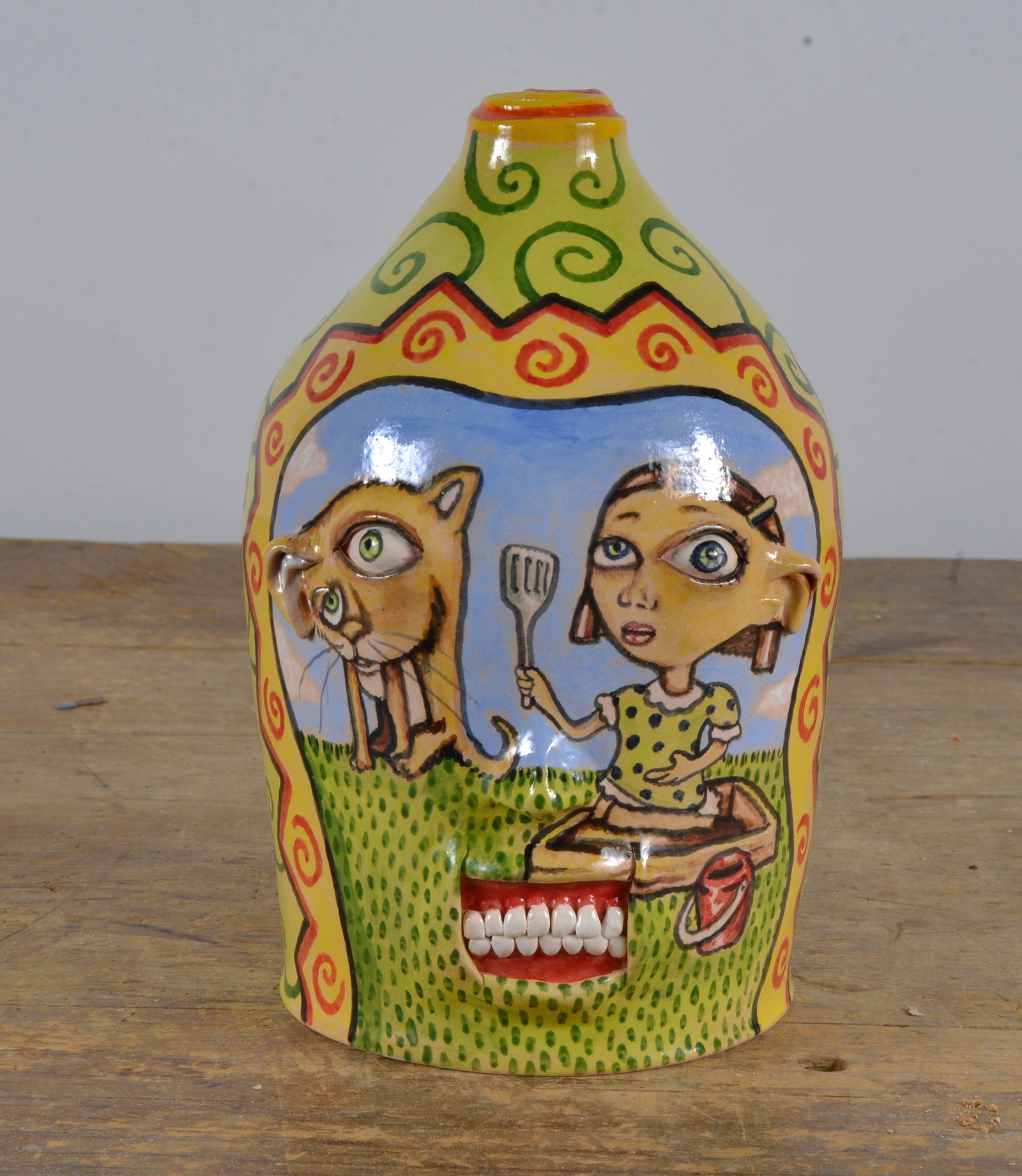 Stacy Lambert Folk Pottery Jug (1 of 4)