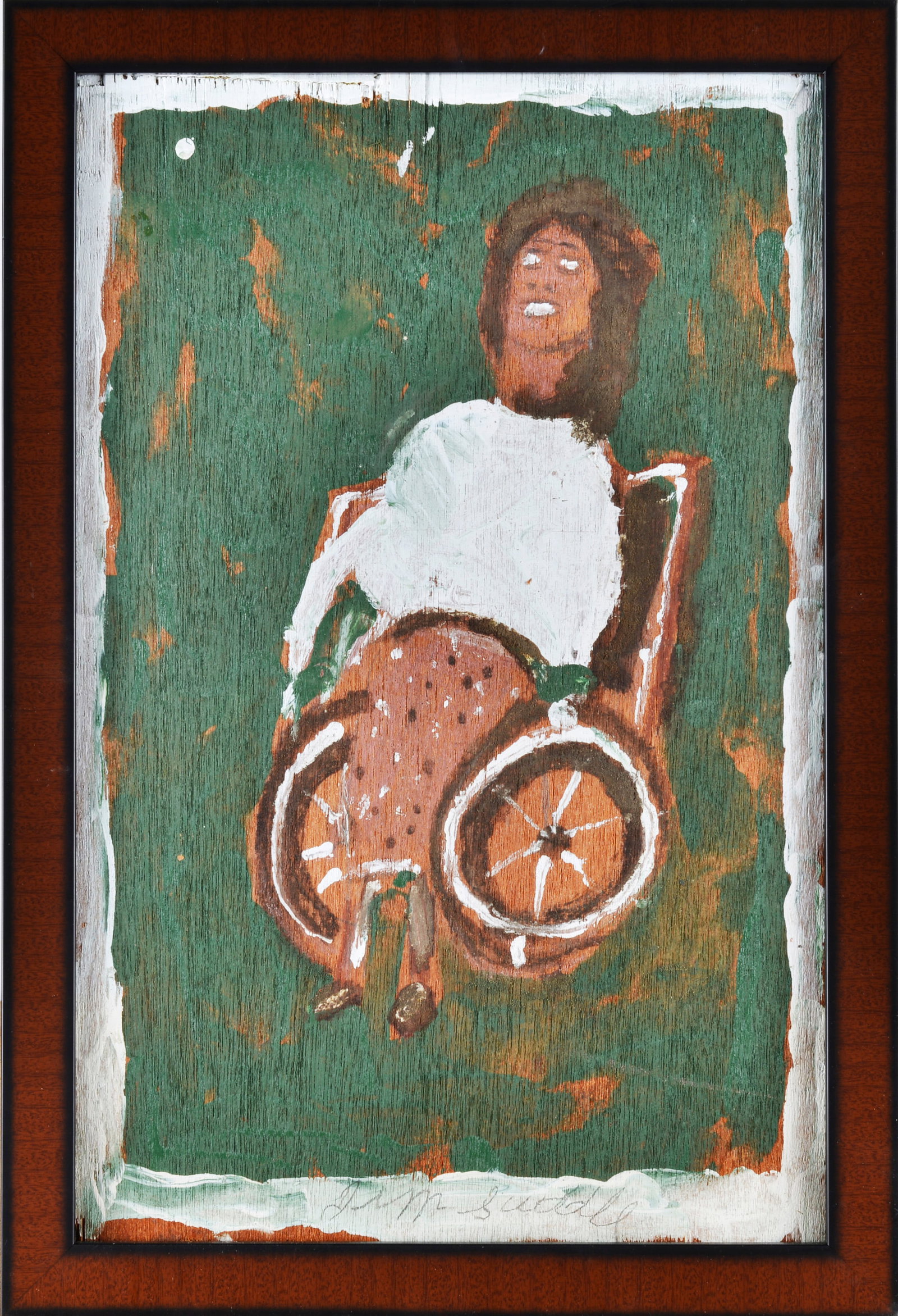 Jimmy Lee Sudduth (1910 - 2007): 14x21 Paint and other media on wood board. 100% authentic and real. Consigned from a quality collection of folk art.