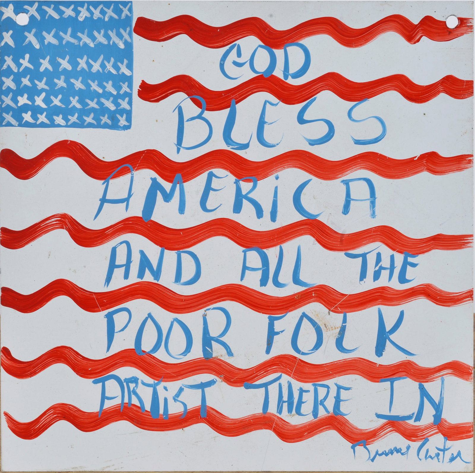 Benny Carter (1943 - 2014): 10x10 paint on tin metal