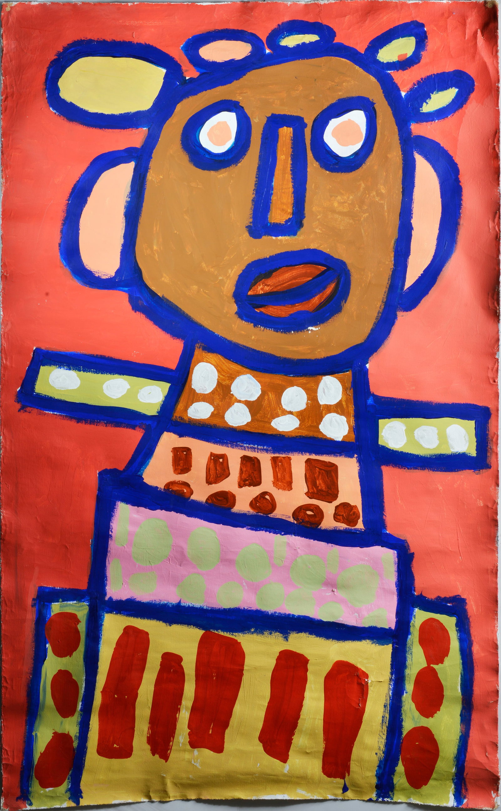Vincent Jackson (1961 - ): 48x24 paint on rolled artist paper canvas. Signed on back. Not framed.