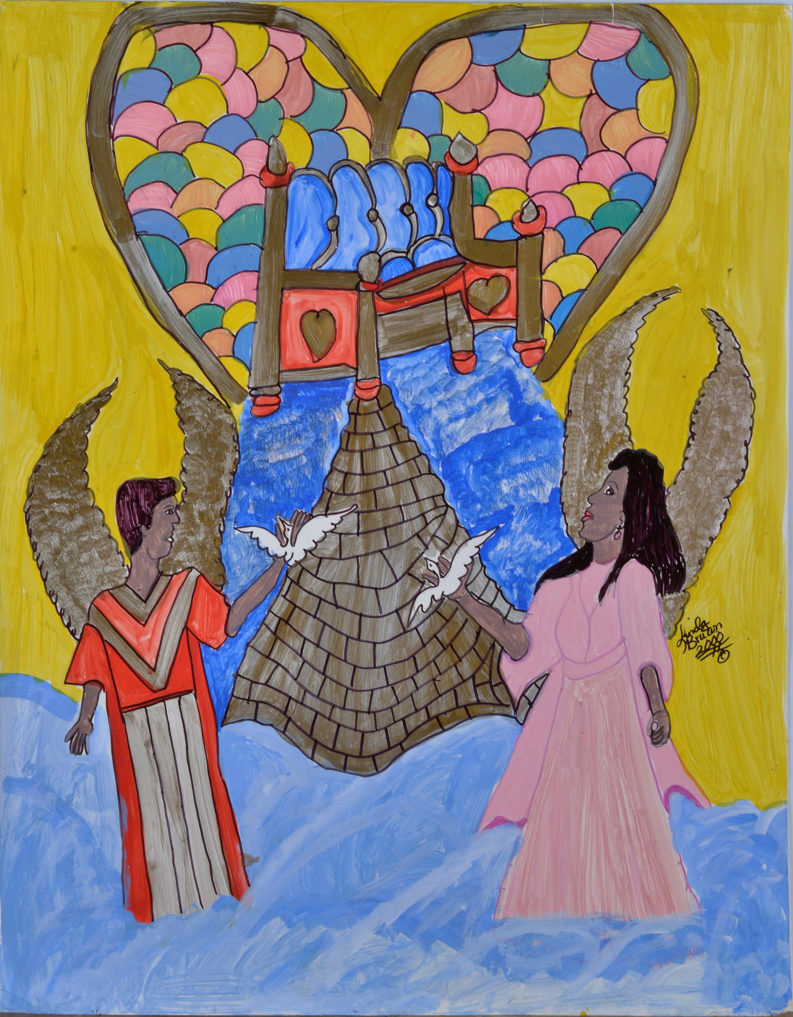 Linda Bruton (1956 - ): 22x28 marker on poster board. Signed.