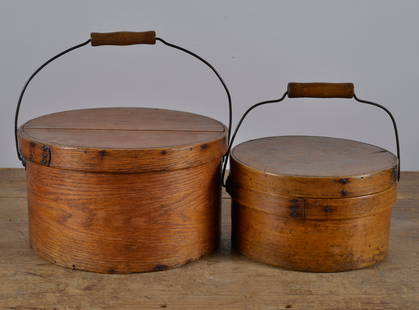 American Pantry Box Set: 2 pantry boxes ca. 1880.LARGEST IS 6.5"H X 11.5"D