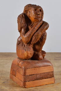 American Folk Art Carving: important American Carving ca. 1940. from a collection of folk art.11.25"H