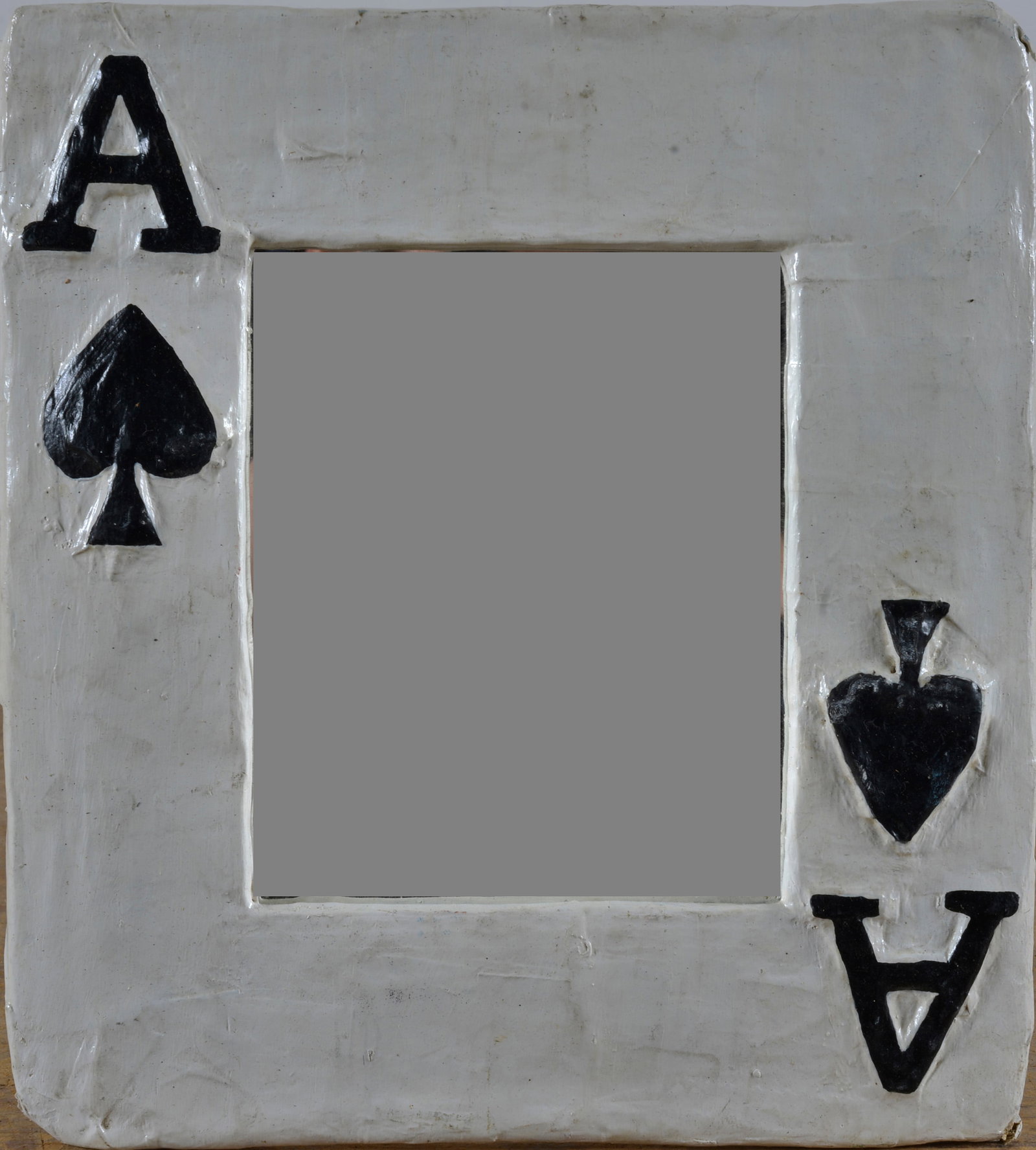 Folk Art / Prison Art Mirror: ace of spades. .9.25" X 10"