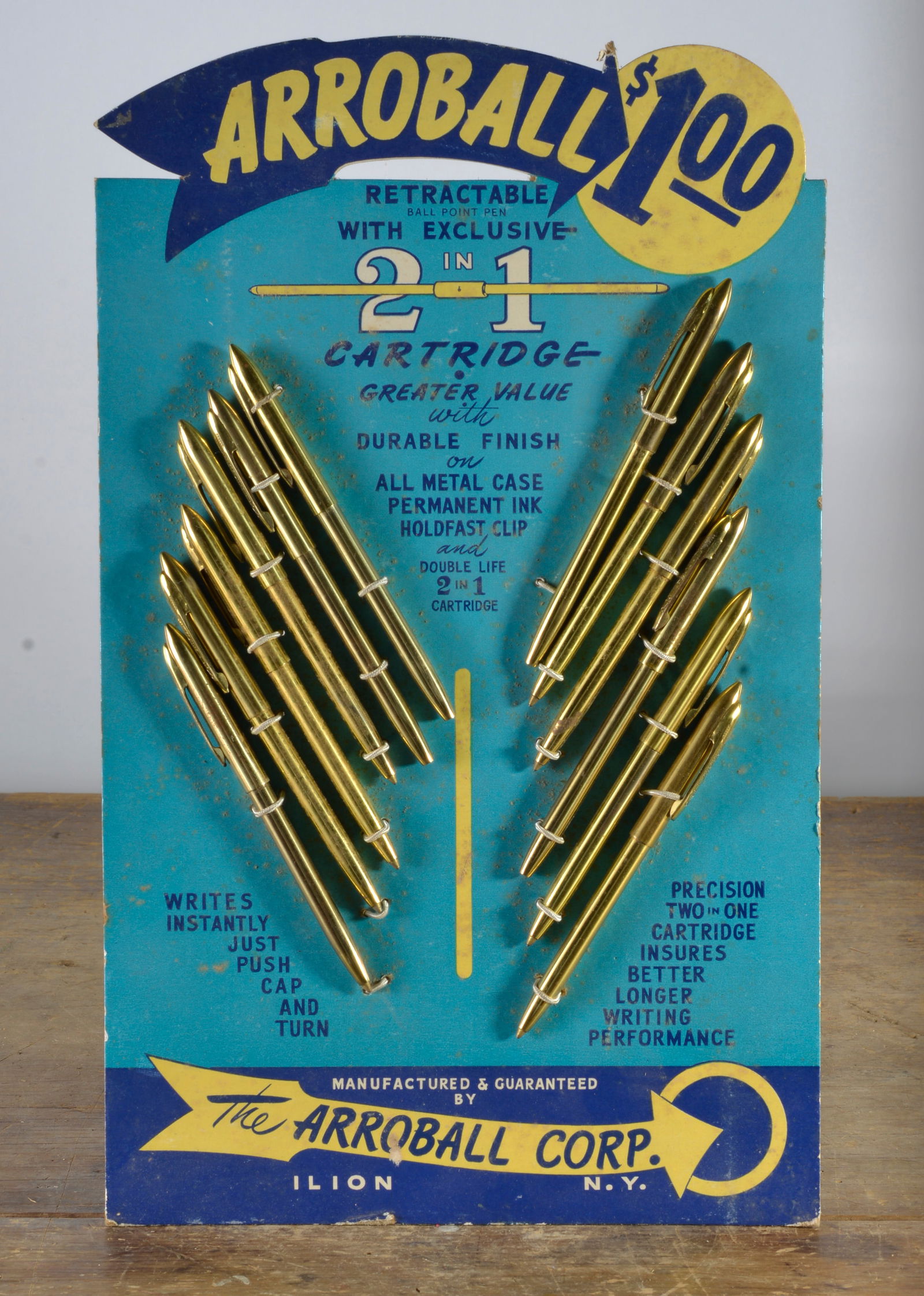 CARBOARD EASEL BACK THE ARROBALL CORP. PEN DISPLAY (1 of 2)