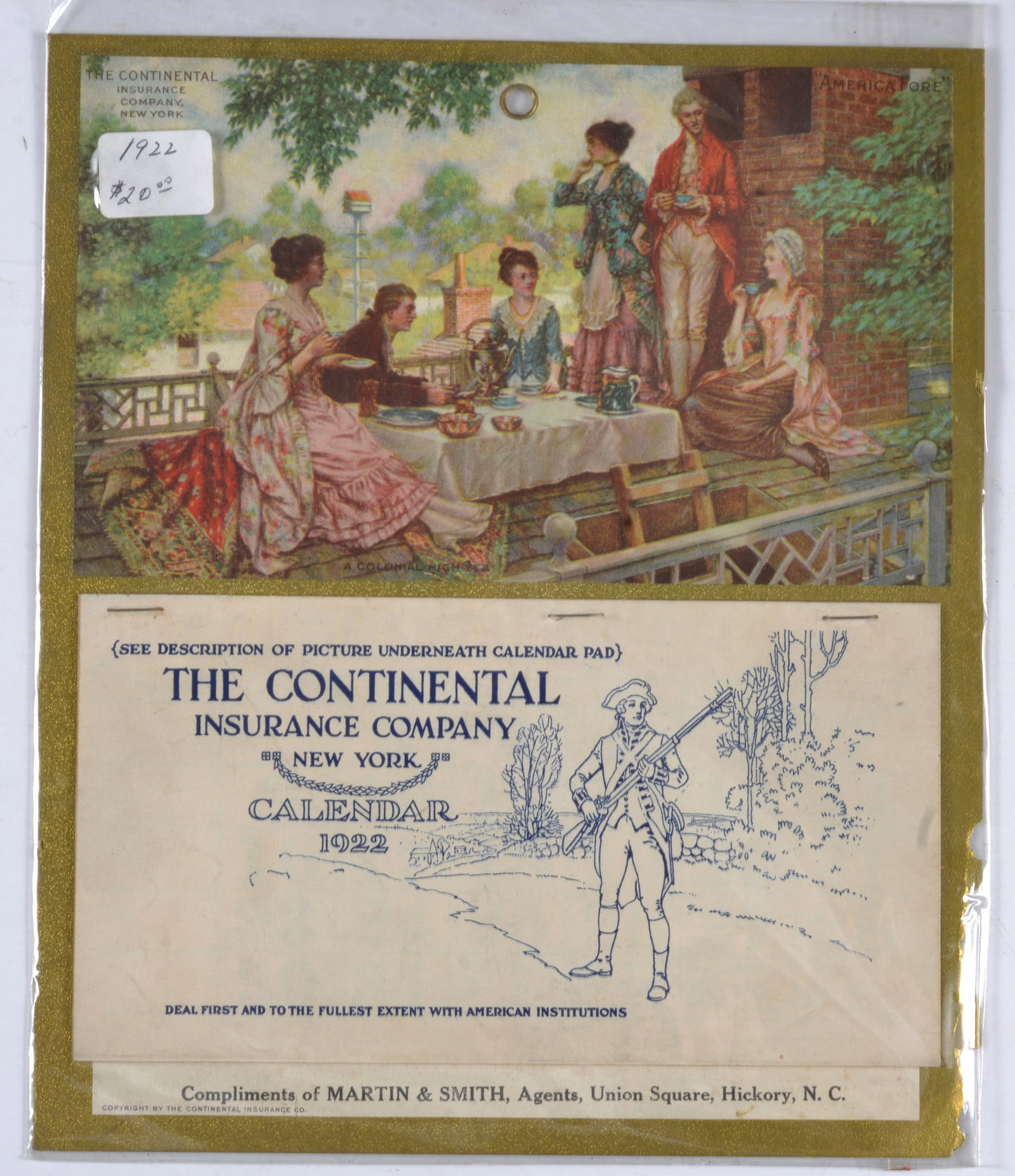 Early 1900s Continental Fire Ins Calendar: all items are what the picture describes. Condition varies please see photos. ALL SALES ARE FINAL. Most of these items we can ship in house and we will have shiping in the invoice. Not responsible for