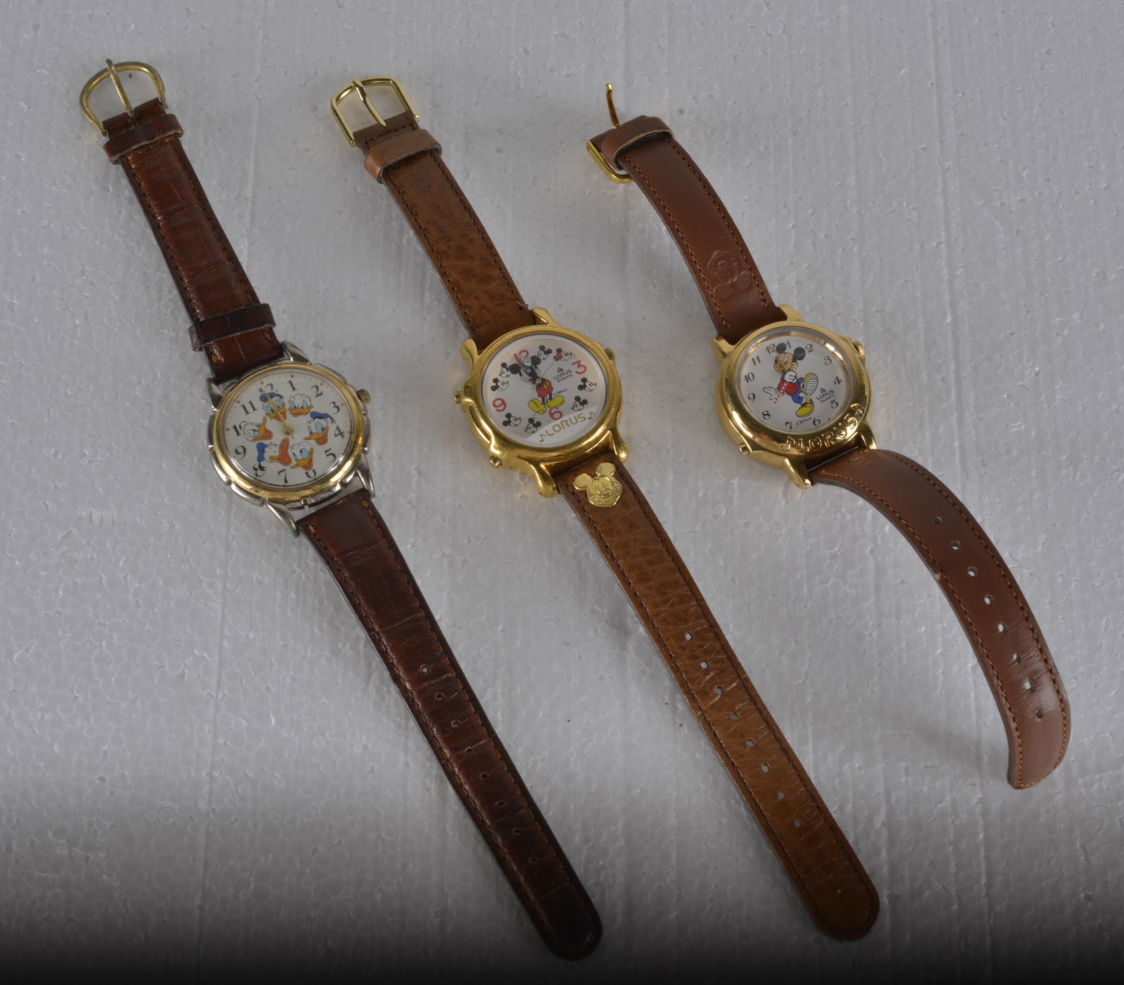 3 LORUS MICKEY MOUSE DONALD DUCK WRIST WATCHES (1 of 3)