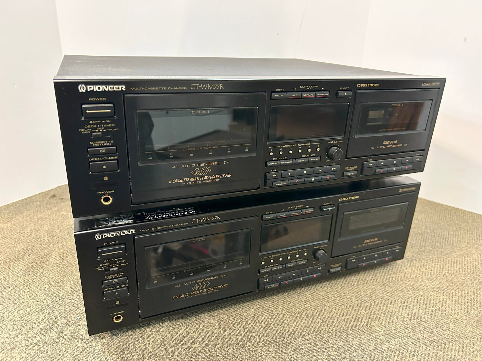 PIONEER CT-WM77R MULIT CASSETTE CHANGER (2): This is a single owner collection of stereo equipment. If you see 2 units in the picture, you are getting those exact two units. Sold as is but we are sure most of them work. Not held responsible for 