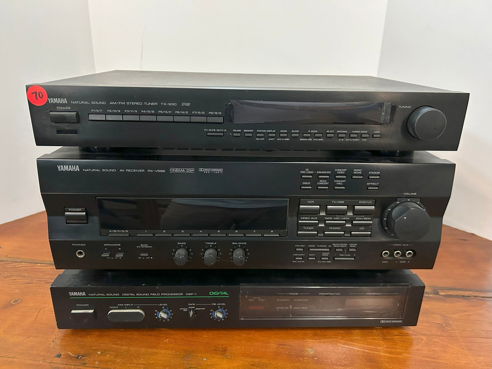 YAMAHA TX-930, RX-V592, DSP-1: This is a single owner collection of stereo equipment. If you see 2 units in the picture, you are getting those exact two units. Sold as is but we are sure most of them work. Not held responsible for