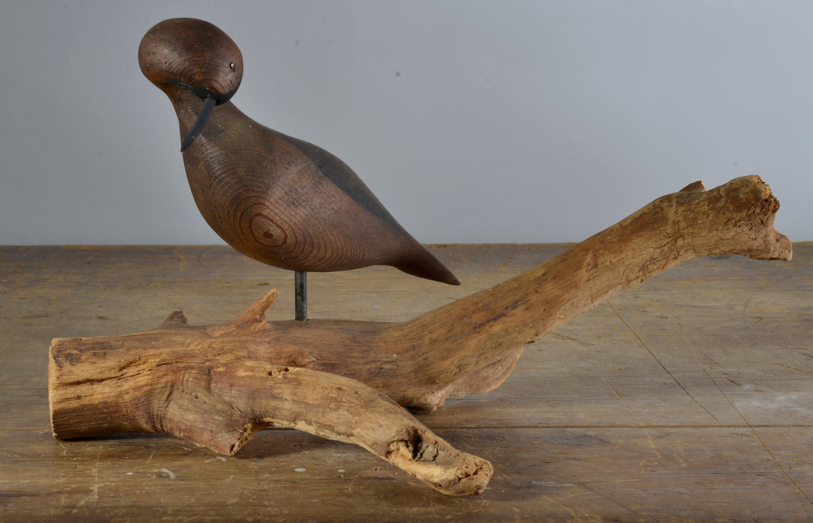 Folk Carved Shorebird: 9" X 15"...see photos for details. If the pottery has deffects we will announce in the listing. All items are sold as is where is no returns or refunds. Most of these items can be shipped in house. If