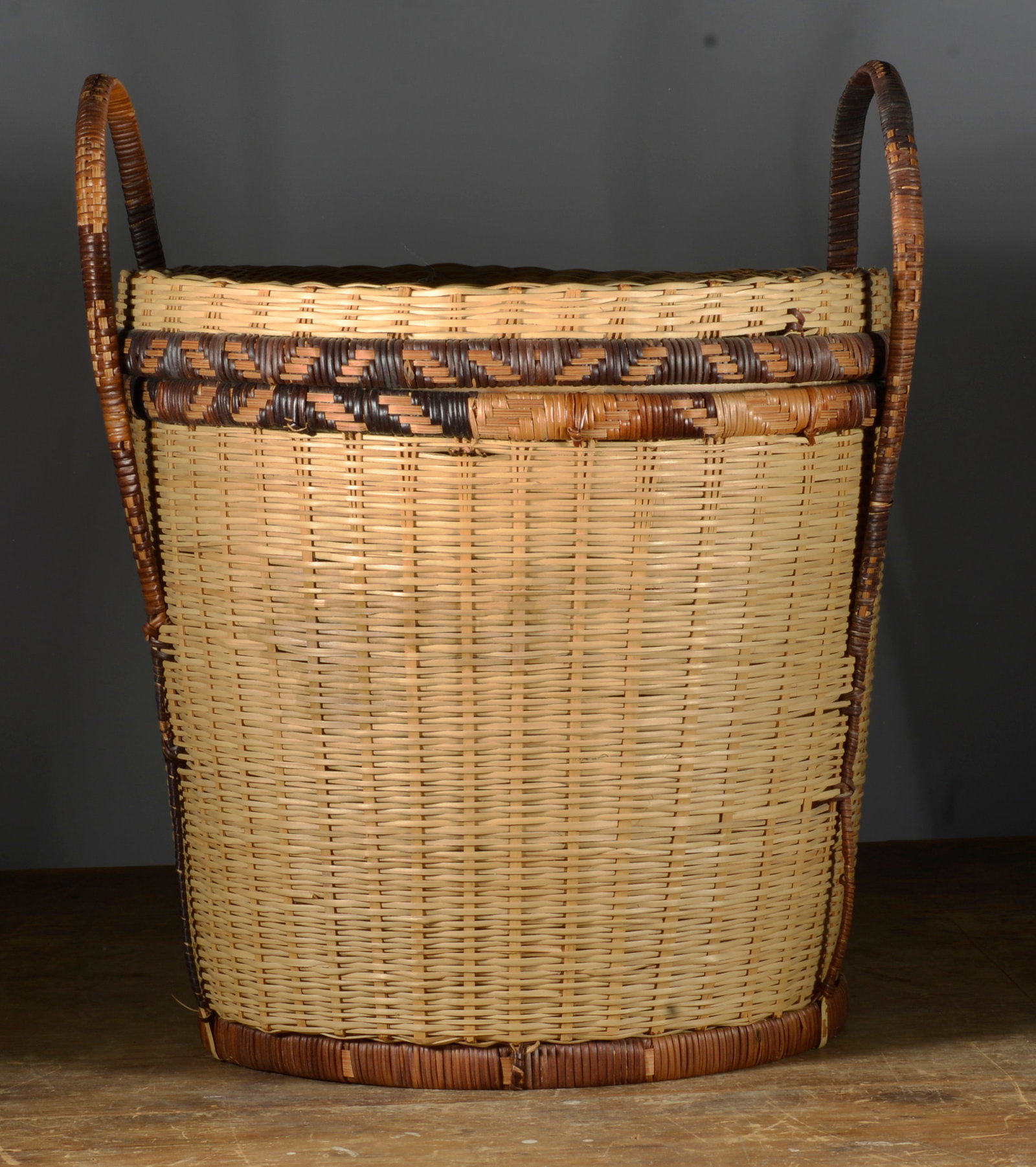 Hand Made Basket: 15" H X 12" ...see photos for details. If the pottery has defects we will announce in the listing. All items are sold as is where is no returns or refunds. Most of these items can be shipped in house.