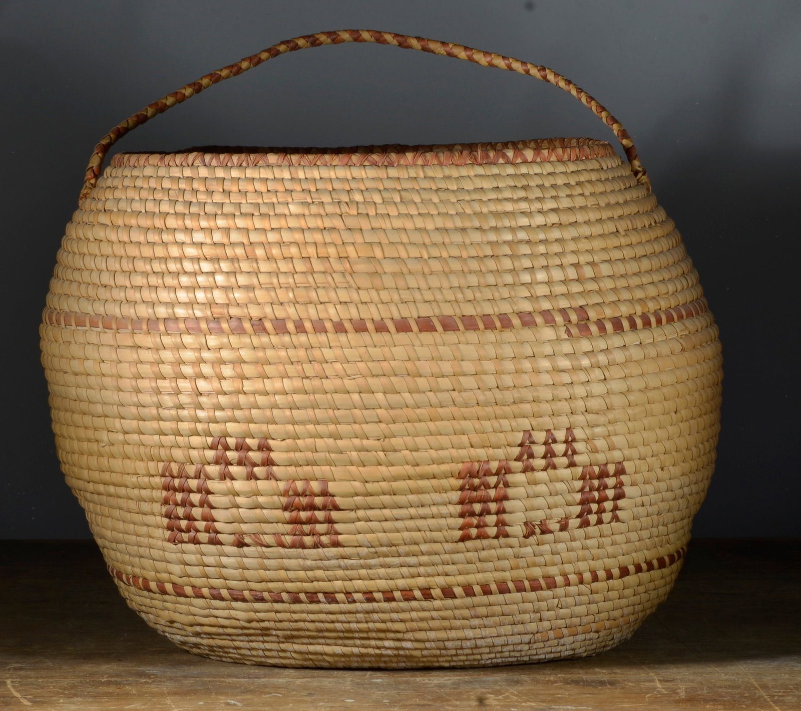 Hand Made Basket: 18.5"H X 16"...see photos for details. If the pottery has defects we will announce in the listing. All items are sold as is where is no returns or refunds. Most of these items can be shipped in house.