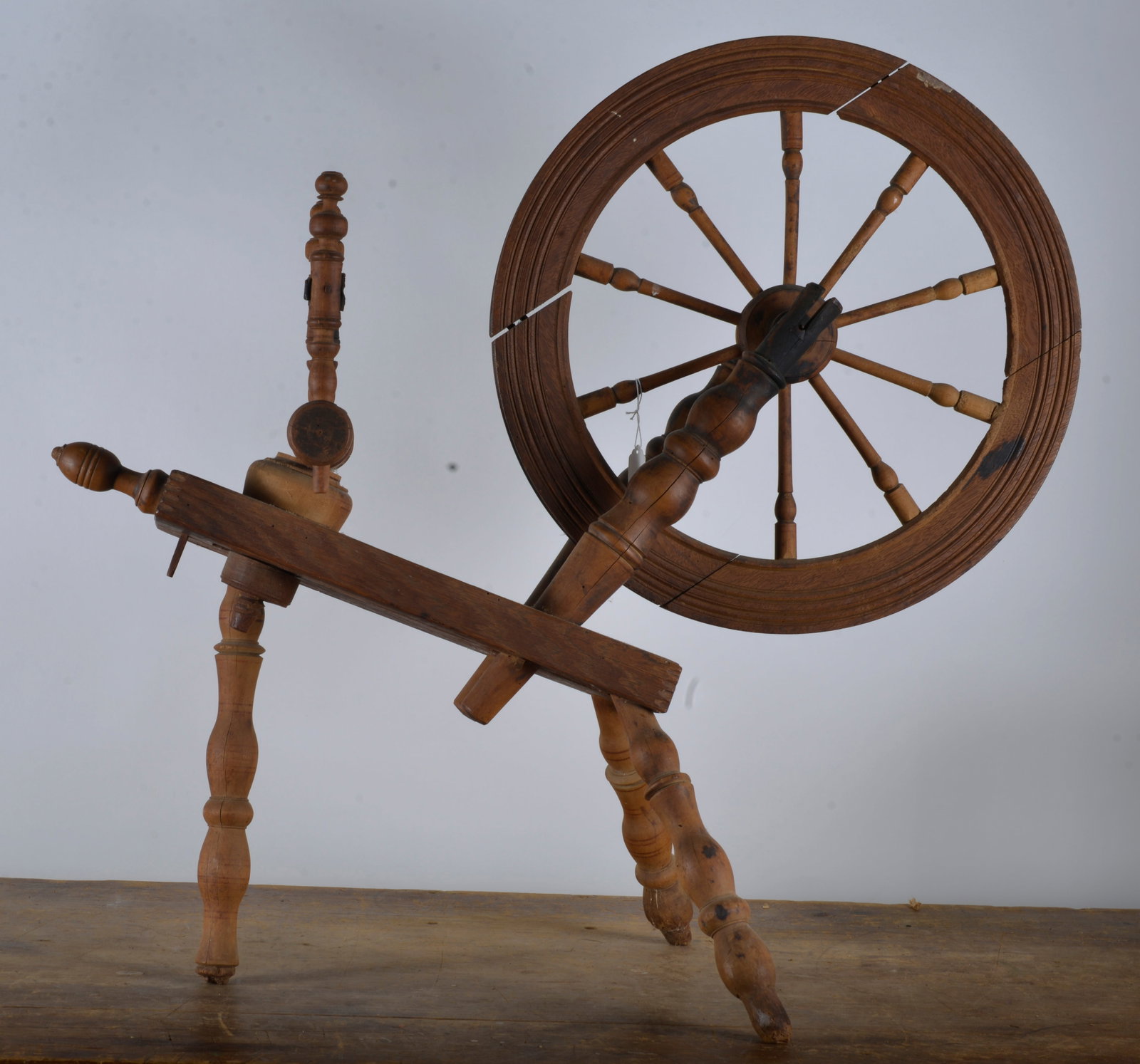 North Carolina Flax Wheel: 35" x 35" see photos for details. If the pottery has defects we will announce in the listing. All items are sold as is where is no returns or refunds. Most of these items can be shipped in house. If S